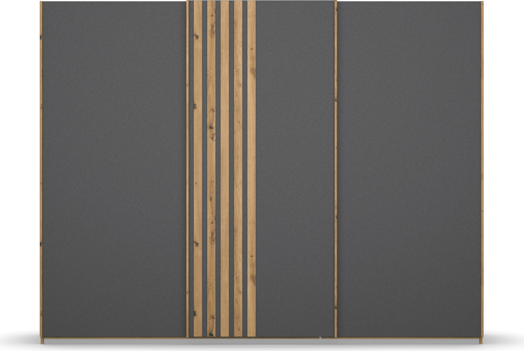 rauch Schwebetürenschrank »Kleiderschrank Schrank Garderobe MOSBACH«, moderne Lamellen-Auflage in 3D Akustikpaneel Optik MADE IN GERMANY