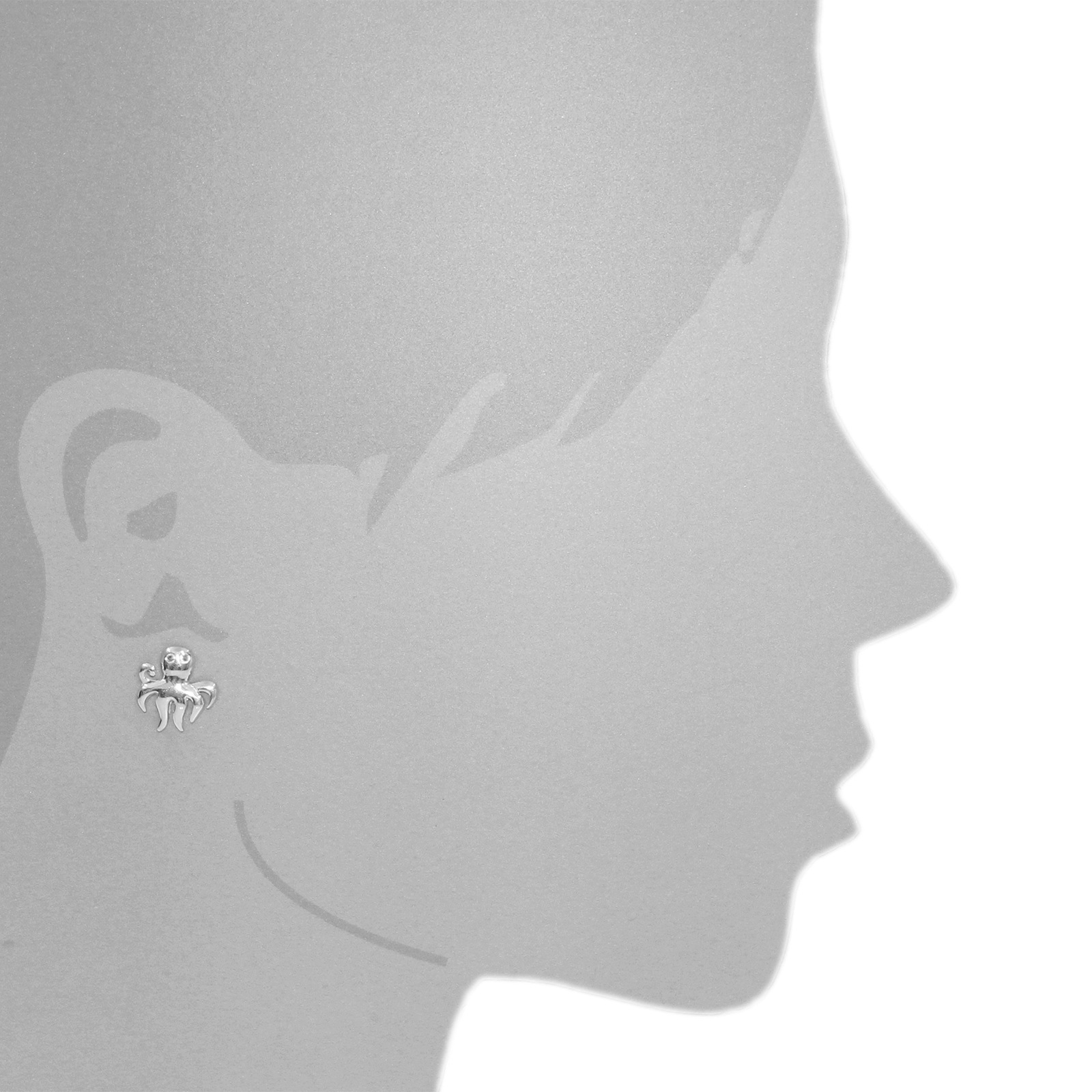 OSTSEE-SCHMUCK Paar Ohrstecker »- Krake - Silber 925/000 -,«