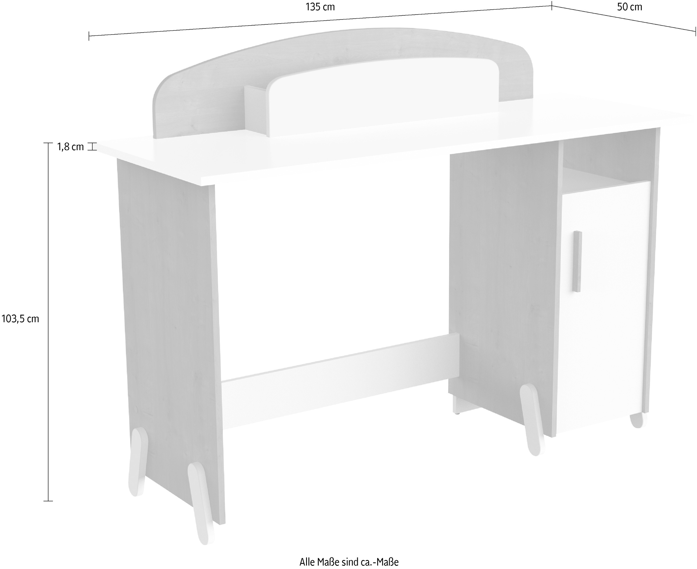 Demeyere GROUP Schreibtisch »MEUBLES Naili«, Schreibtisch mit 1 Tur und 1 Organizer