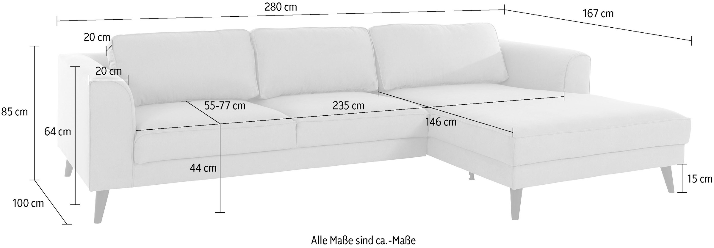 INOSIGN Ecksofa »Lumber Jack, L-Form«, in moderner Optik