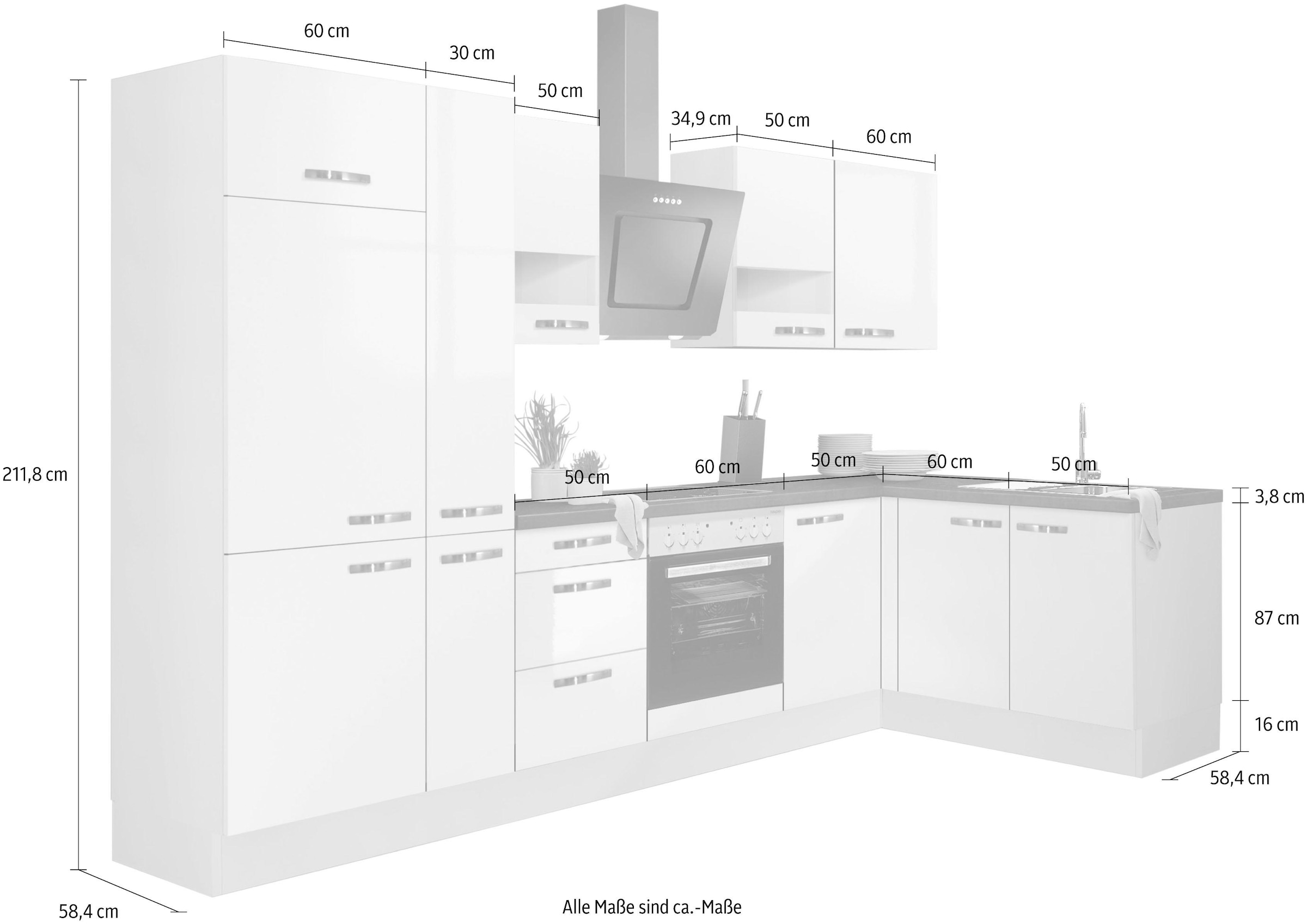 OPTIFIT Winkelküche »Cara«, mit Vollauszügen und Soft-Close-Funktion,  Stellbreite 315 x 175 cm bestellen bei OTTO