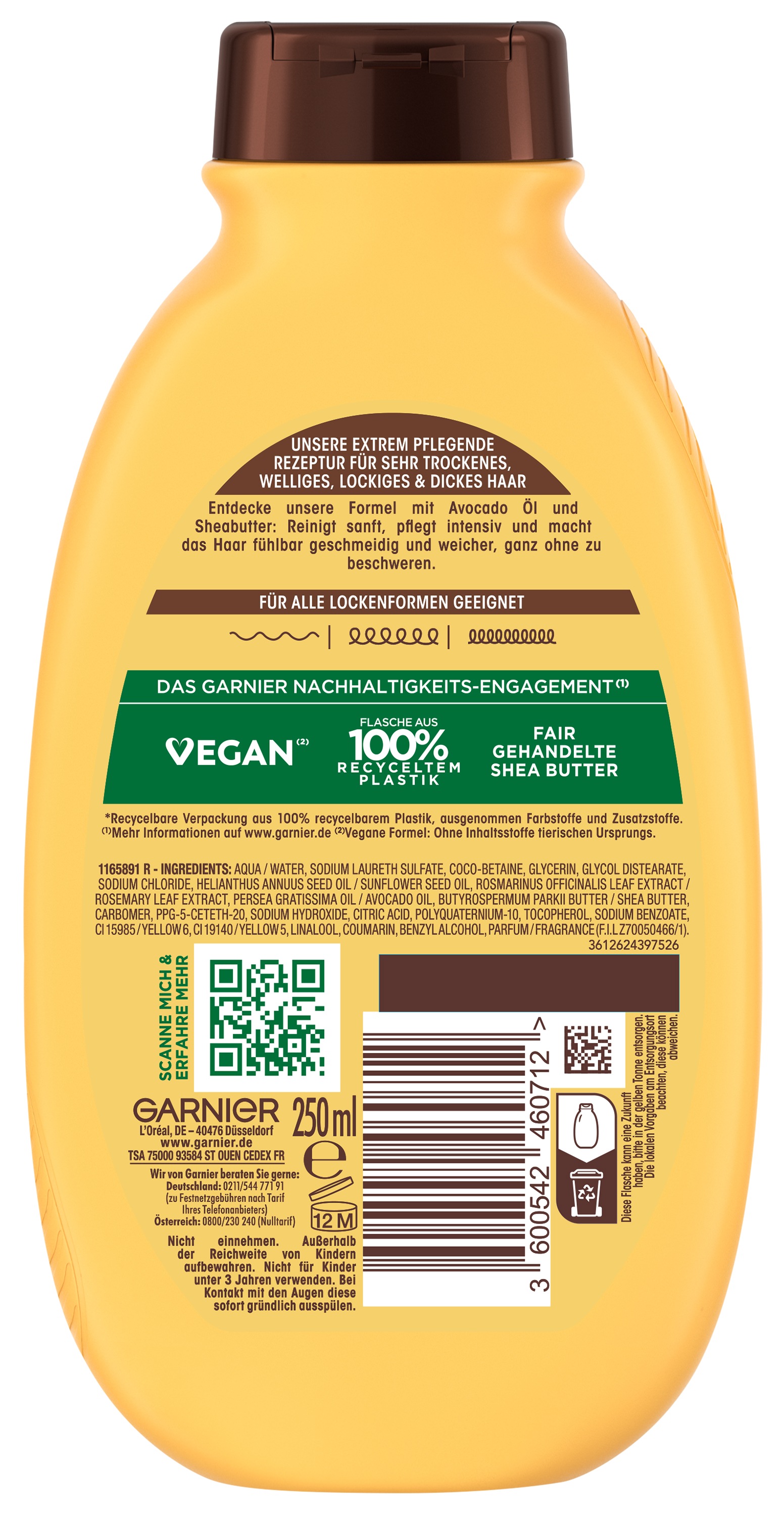 GARNIER Haarshampoo »WAHRE SCHÄTZE INTENSIV NÄHRENDES SHAMPOO AVOCADO-ÖL« für sehr trockenes, welliges, lockiges und dickes Haar, ohne Silikone
