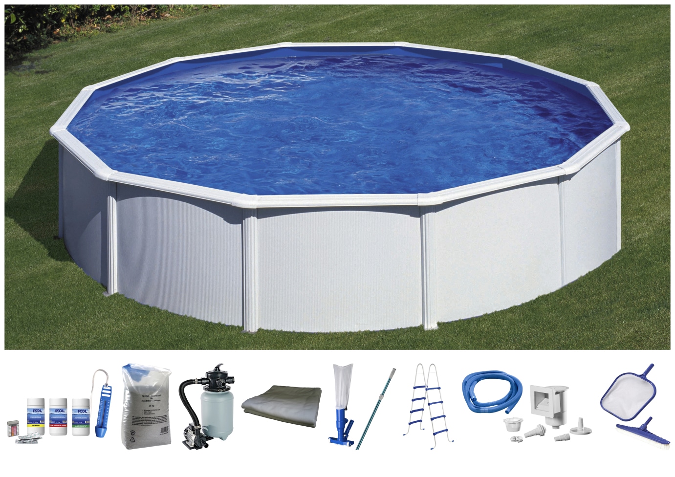 My Pool Bwt Rundpool 10-tlg. in weiß, Größe Ø/B/H/L: 460 cm x Breite x Höhe 120 cm x Länge