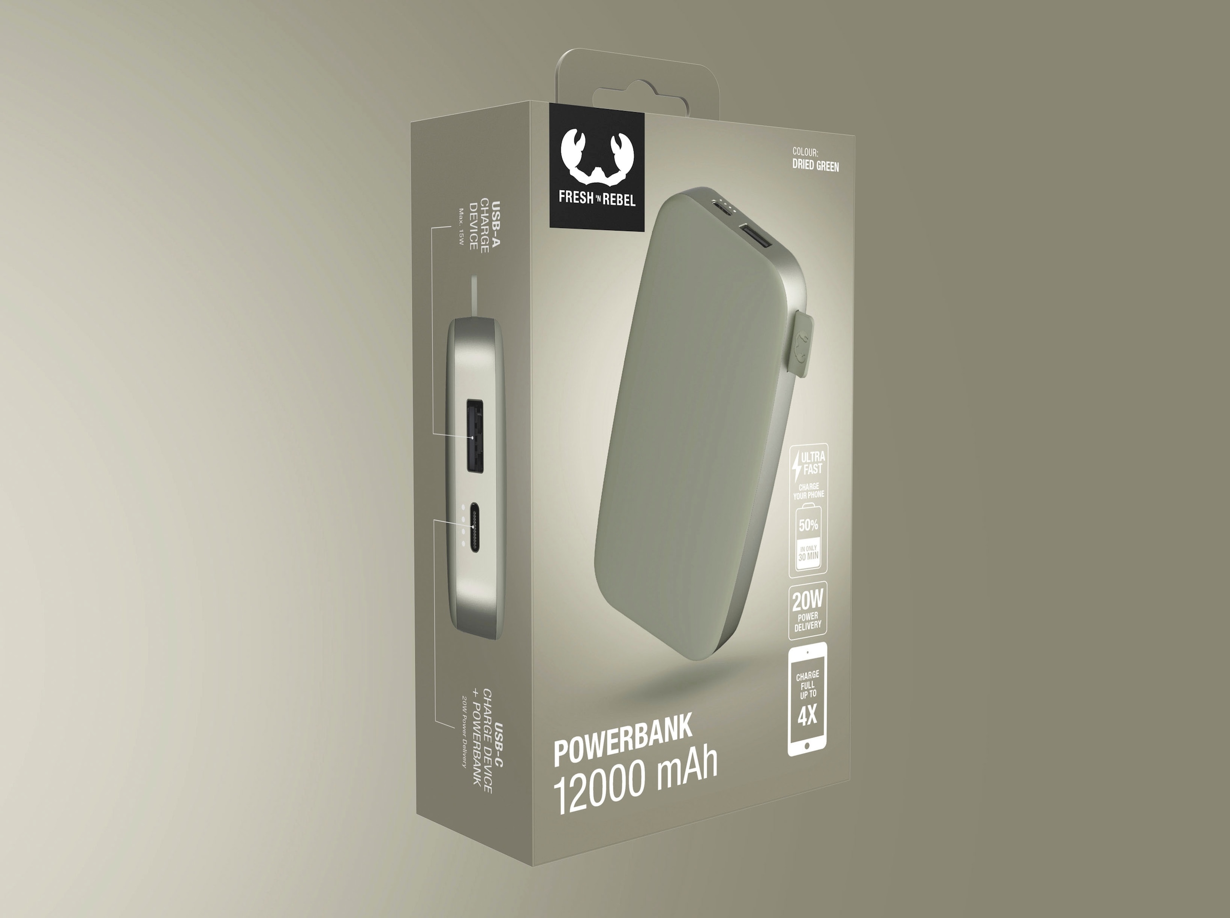 »Power jetzt 20W im PD« Charge OTTO Rebel & Pack Shop Online USB-C, Fresh´n mit Fast 12000mAh Powerbank Ultra