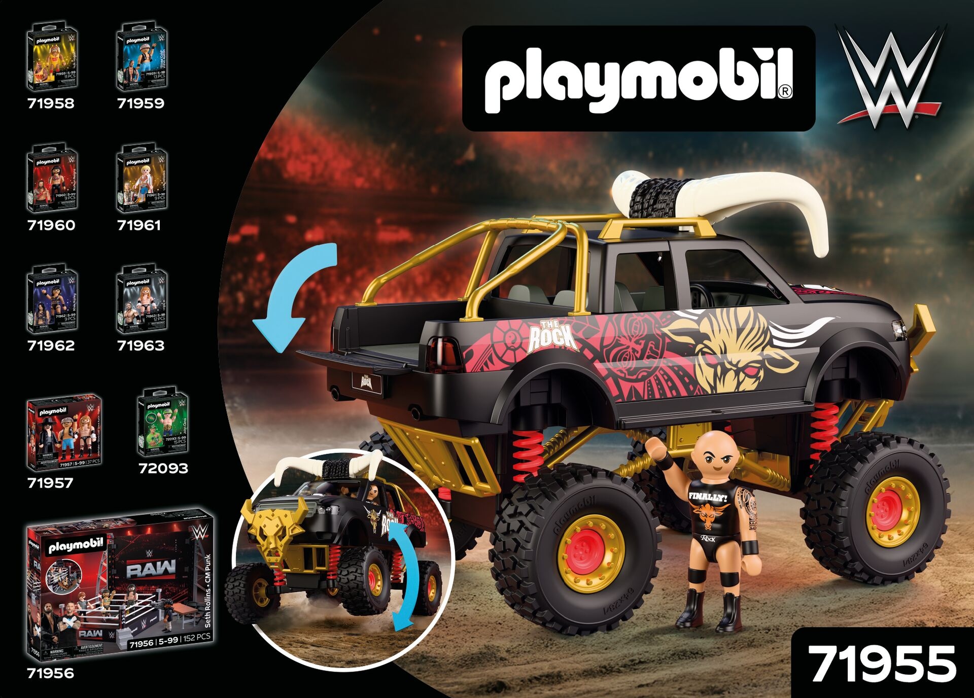 Playmobil® Konstruktions-Spielset »WWE The Rock Monster Truck (71955), WWE« Made in Europe