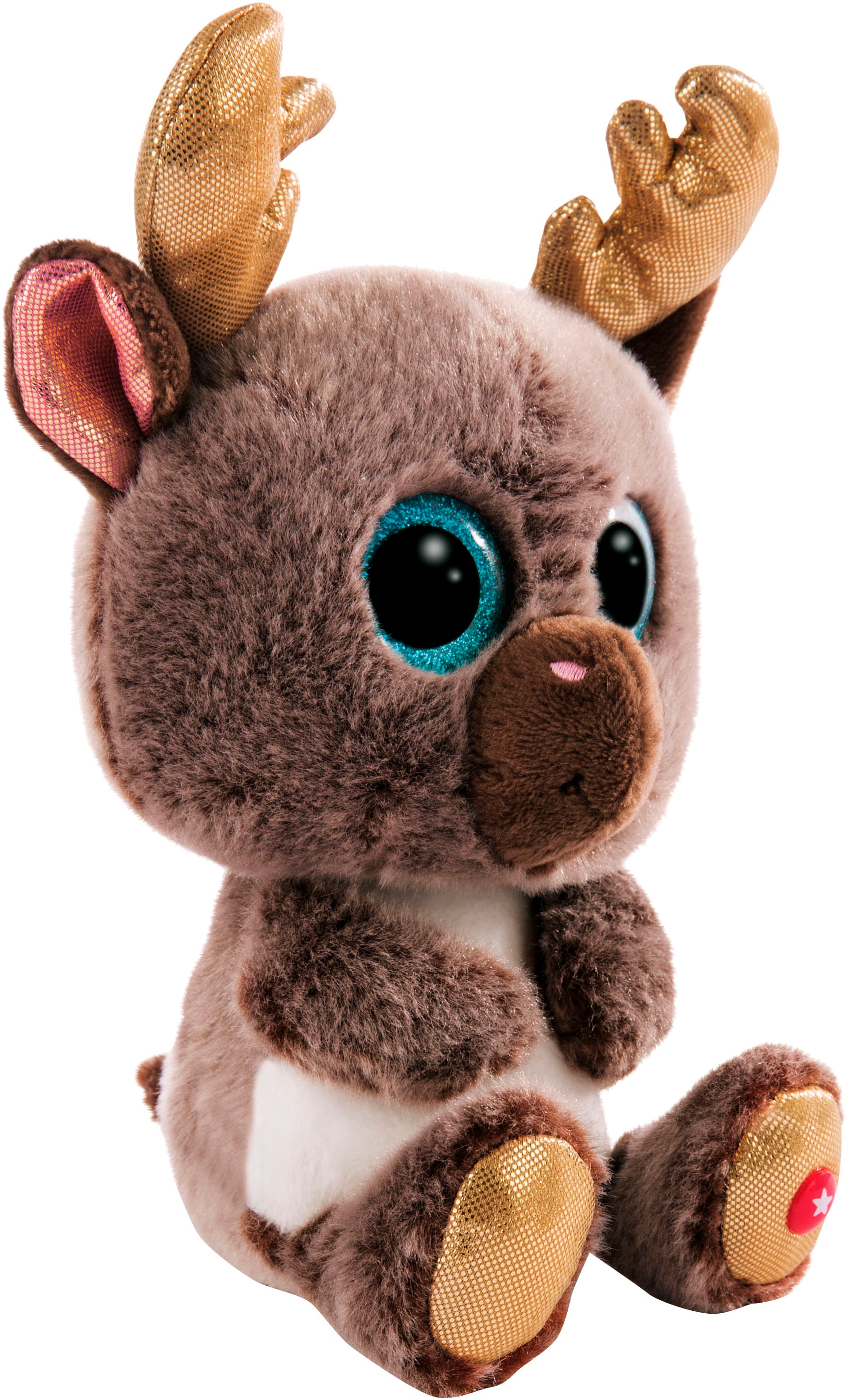 Nici Kuscheltier »Glubschis, Rentier Chocolate Mousse, 15 cm schlenkernd«, schlenkernd; enthält recyceltes Material (Global Recycled Standard)