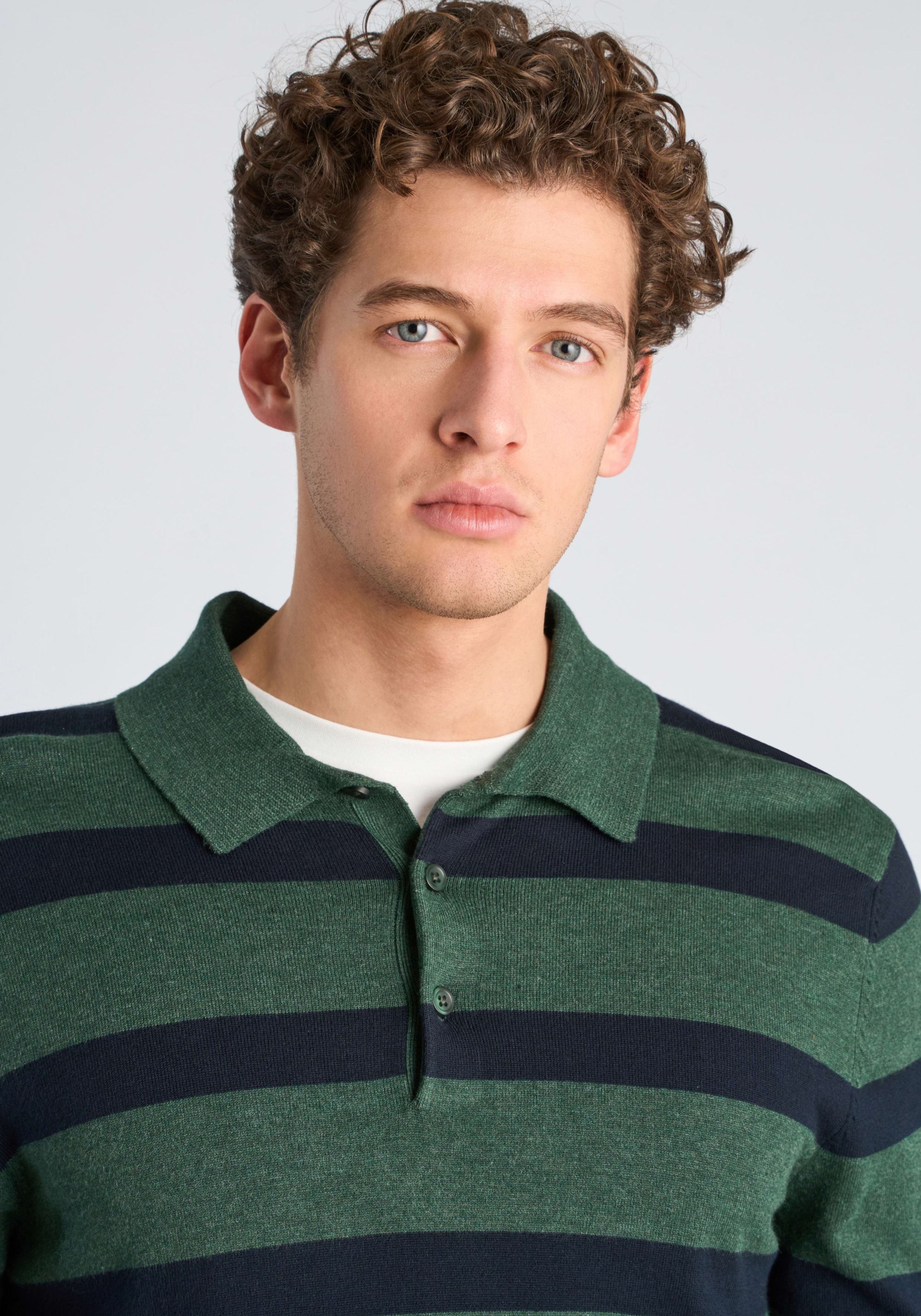 LINDBERGH Polokragenpullover in Streifen-Optik / Viskose