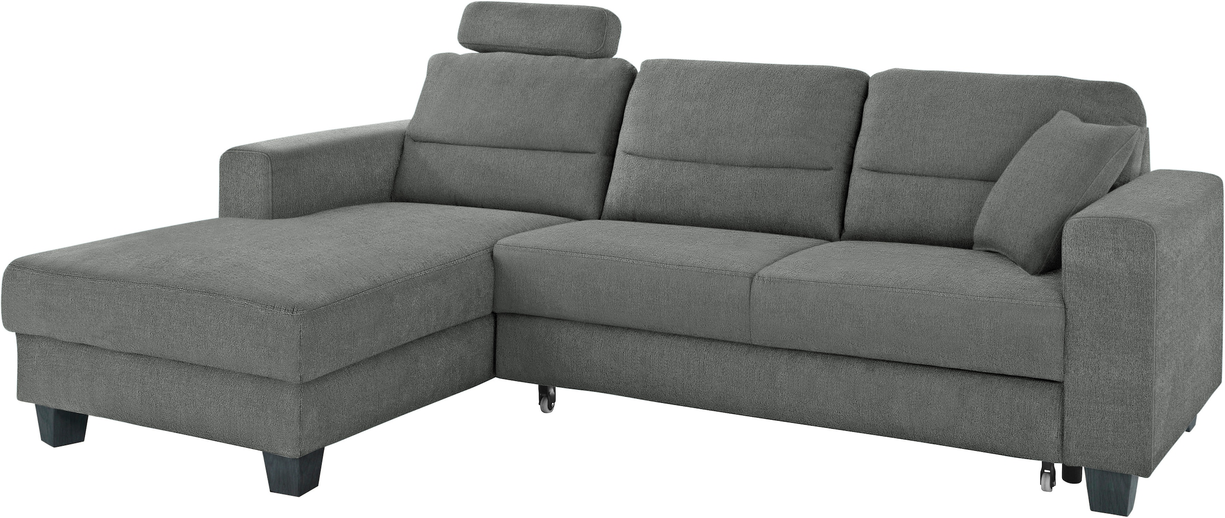 TRENDMANUFAKTUR Ecksofa »Chamber, zeitlos und modern, bequem mit hohem Sitzkomfort, L-Form« inklusive einer Kopfstütze, wahlweise mit Schlaffunktion