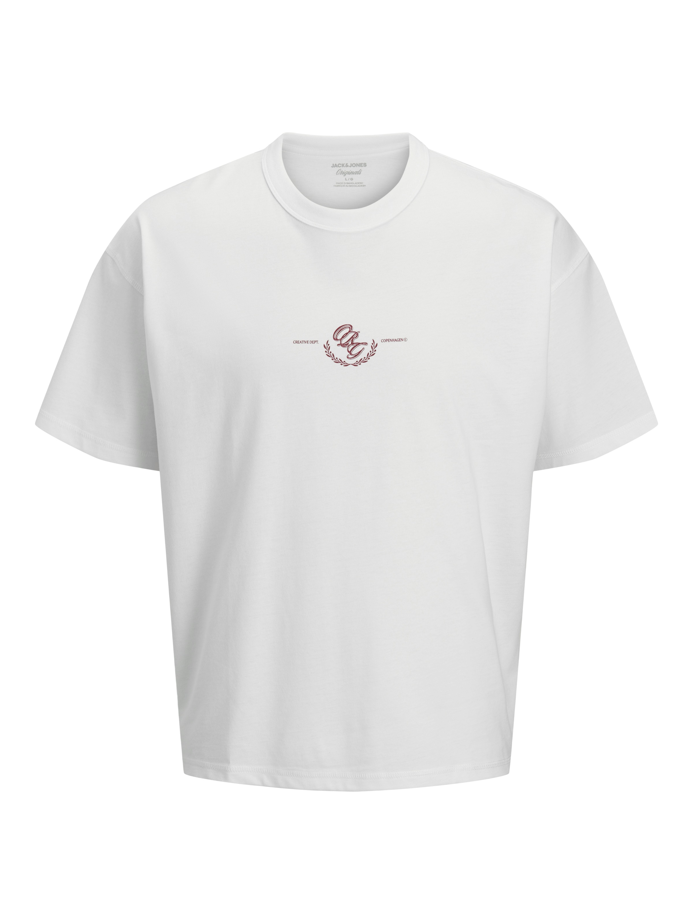 Jack & Jones Rundhalsshirt »JORSANREMO TYPO TEE SS CREW NECK LN« Baumwollmischung, locker geschnitten