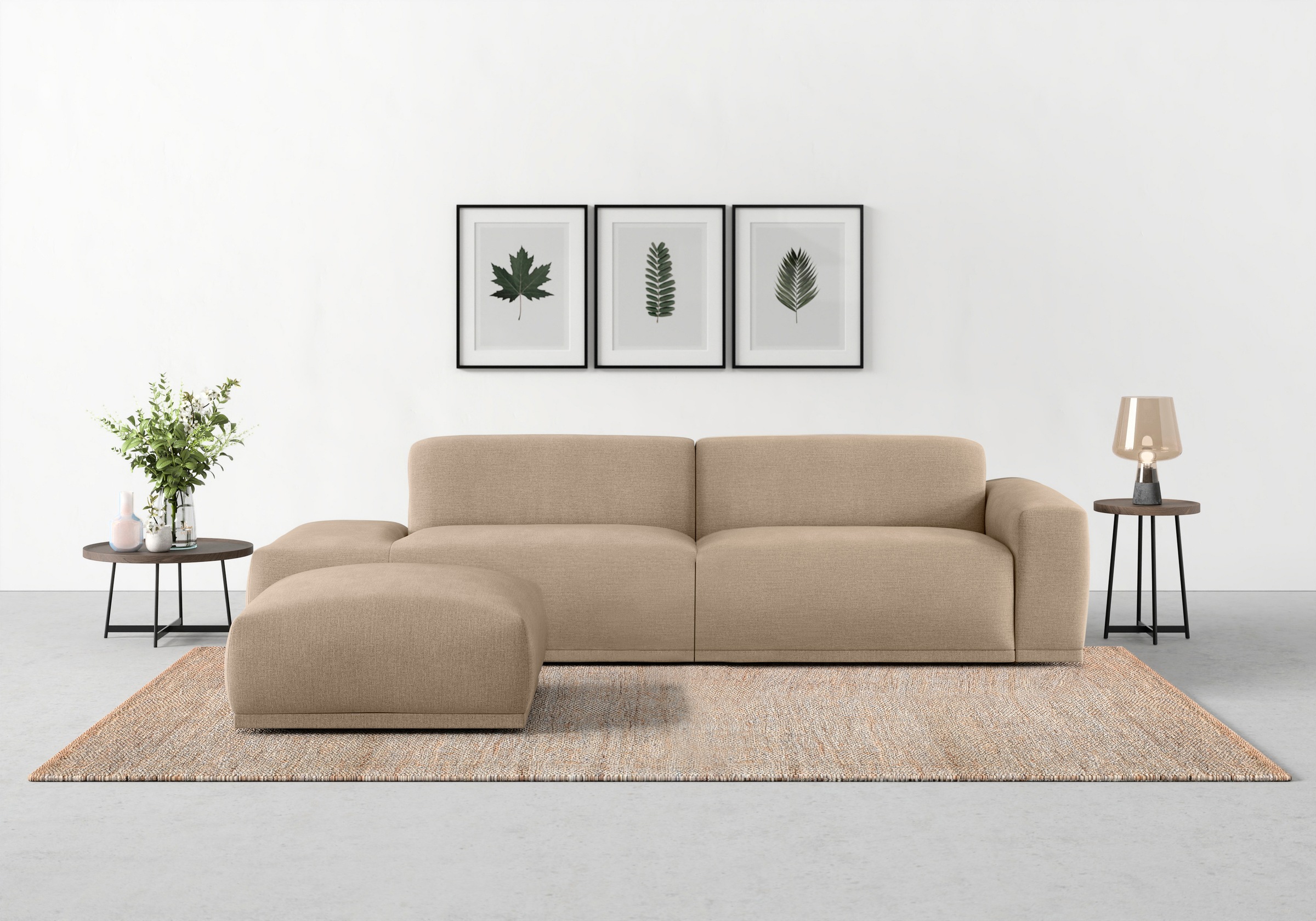 TRENDMANUFAKTUR Big-Sofa »Braga, mit hochwertigem Kaltschaum, Megasofa, in Cord erhältlich«, modernes Big-Sofa, Couch mit hohem Sitzkomfort, 277/72/107 cm (B/H/T)