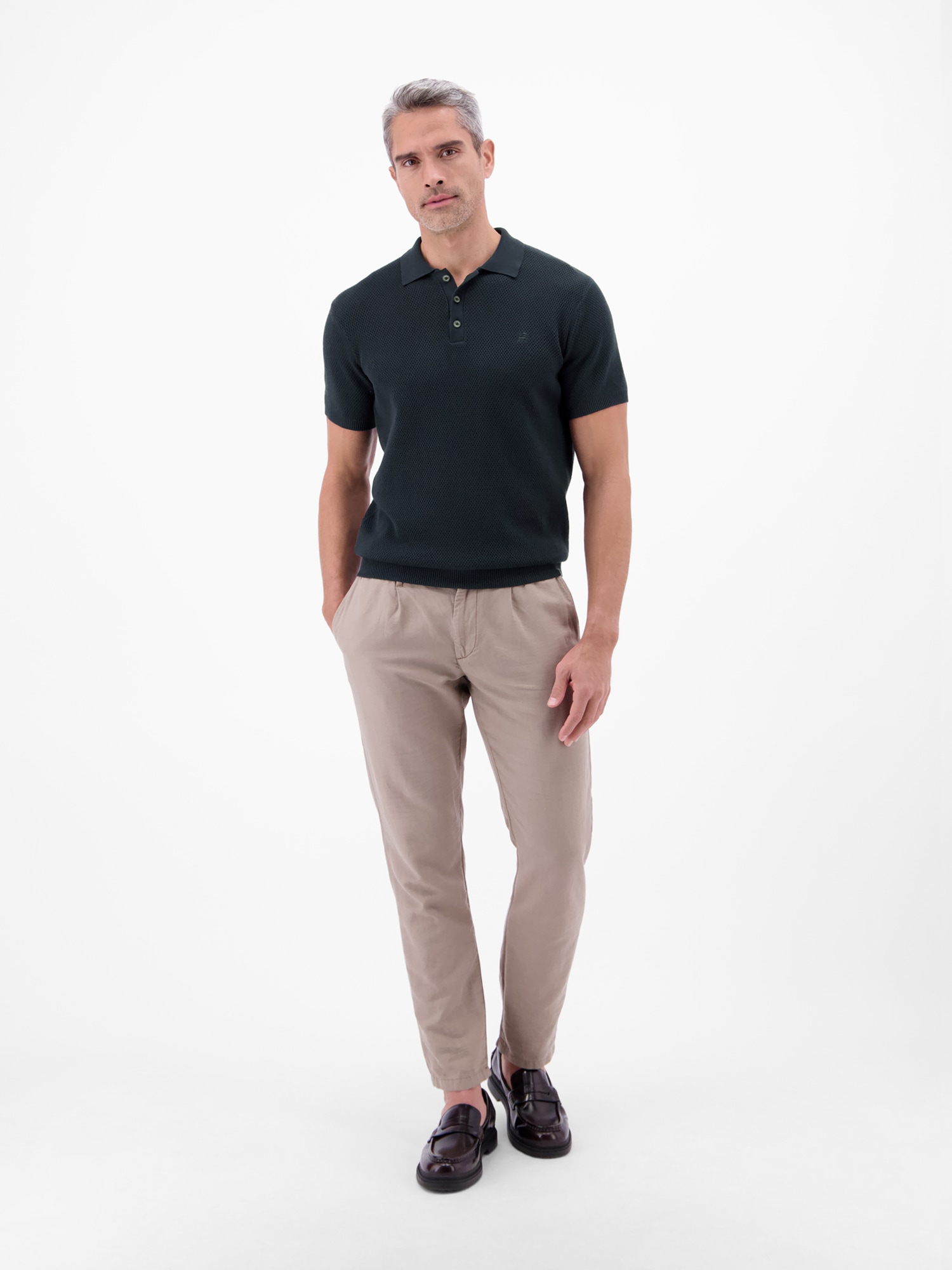 LERROS Poloshirt »Unifarbenes Poloshirt in Strukturqualität«