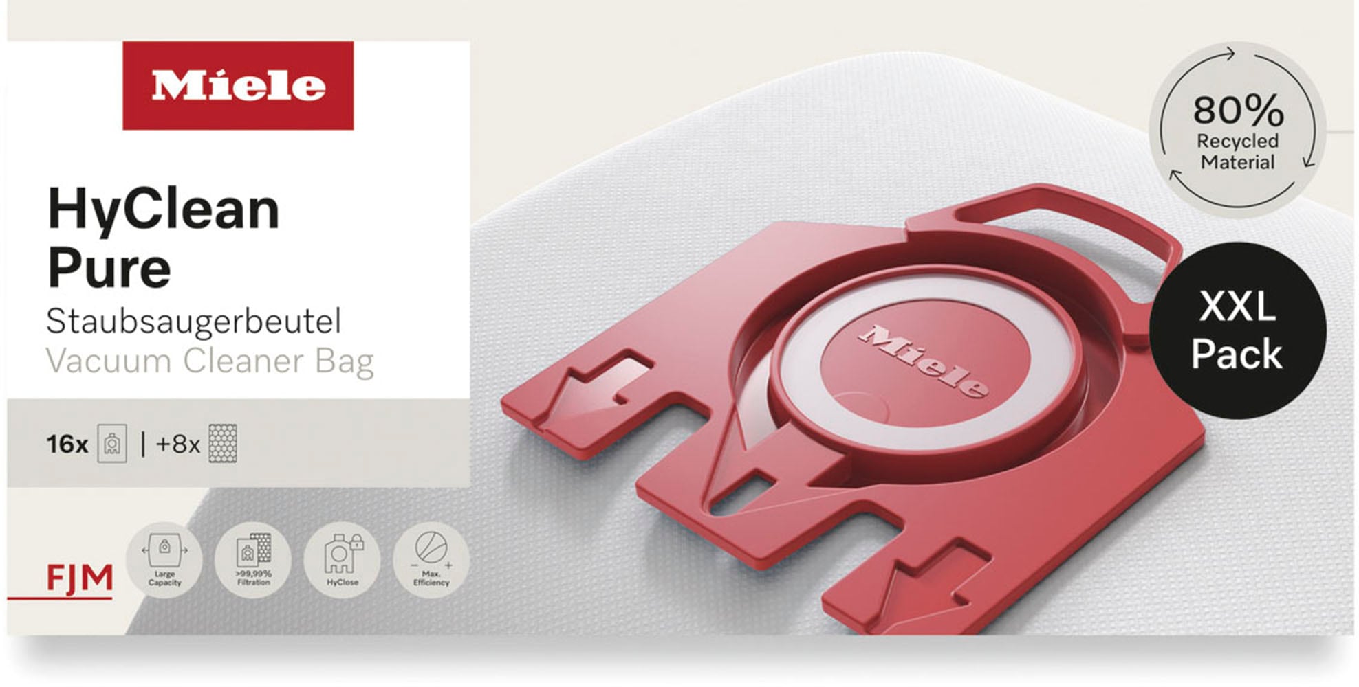 Miele Staubsaugerbeutel »Miele Original Zubehör-XXL-Pack Staubsaugerbeutel FJM HyClean Pure 2.0«