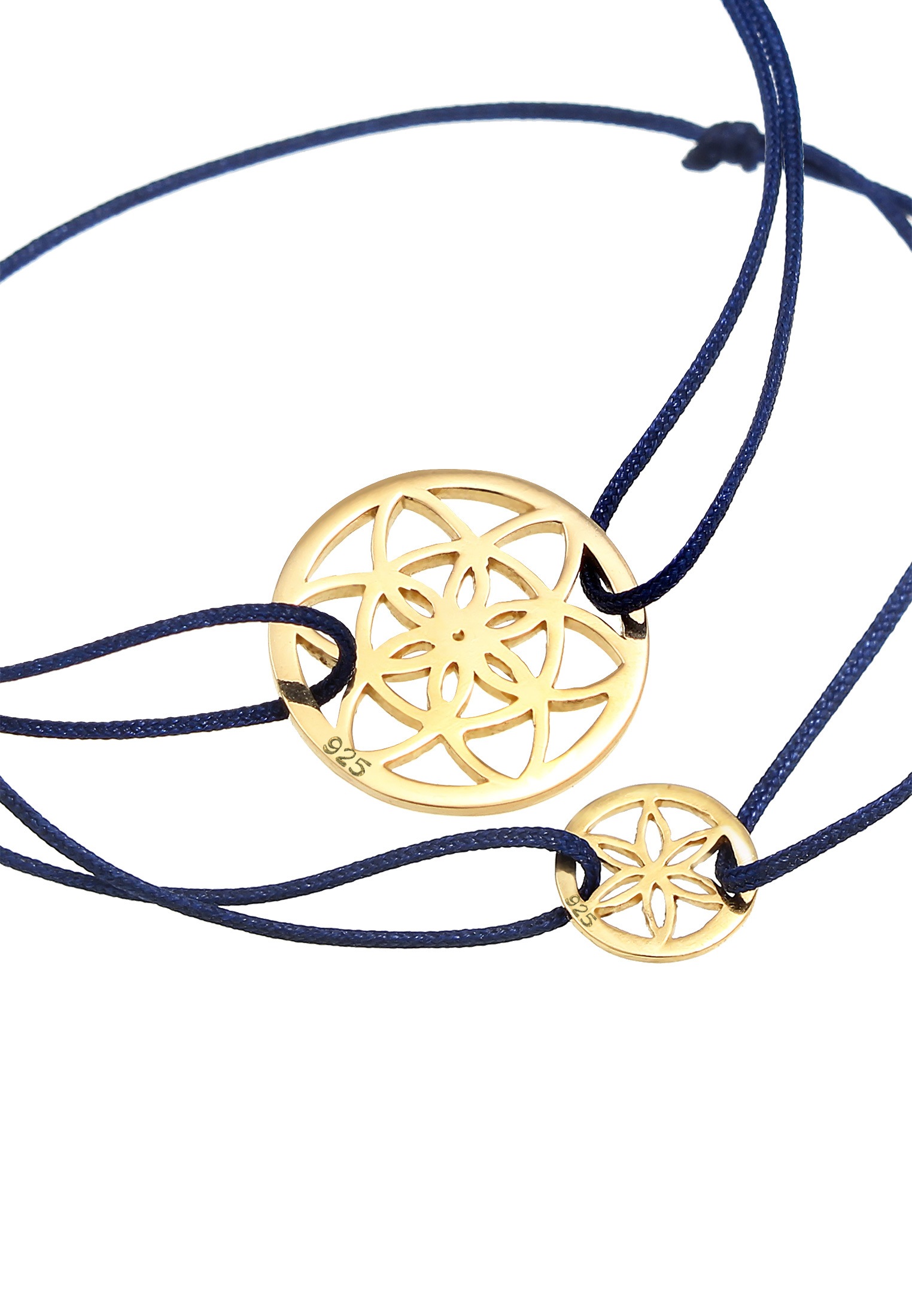 Elli Armketten Set »Armband Lebensblume Mutter Kind Set Nylon 925 Silber«