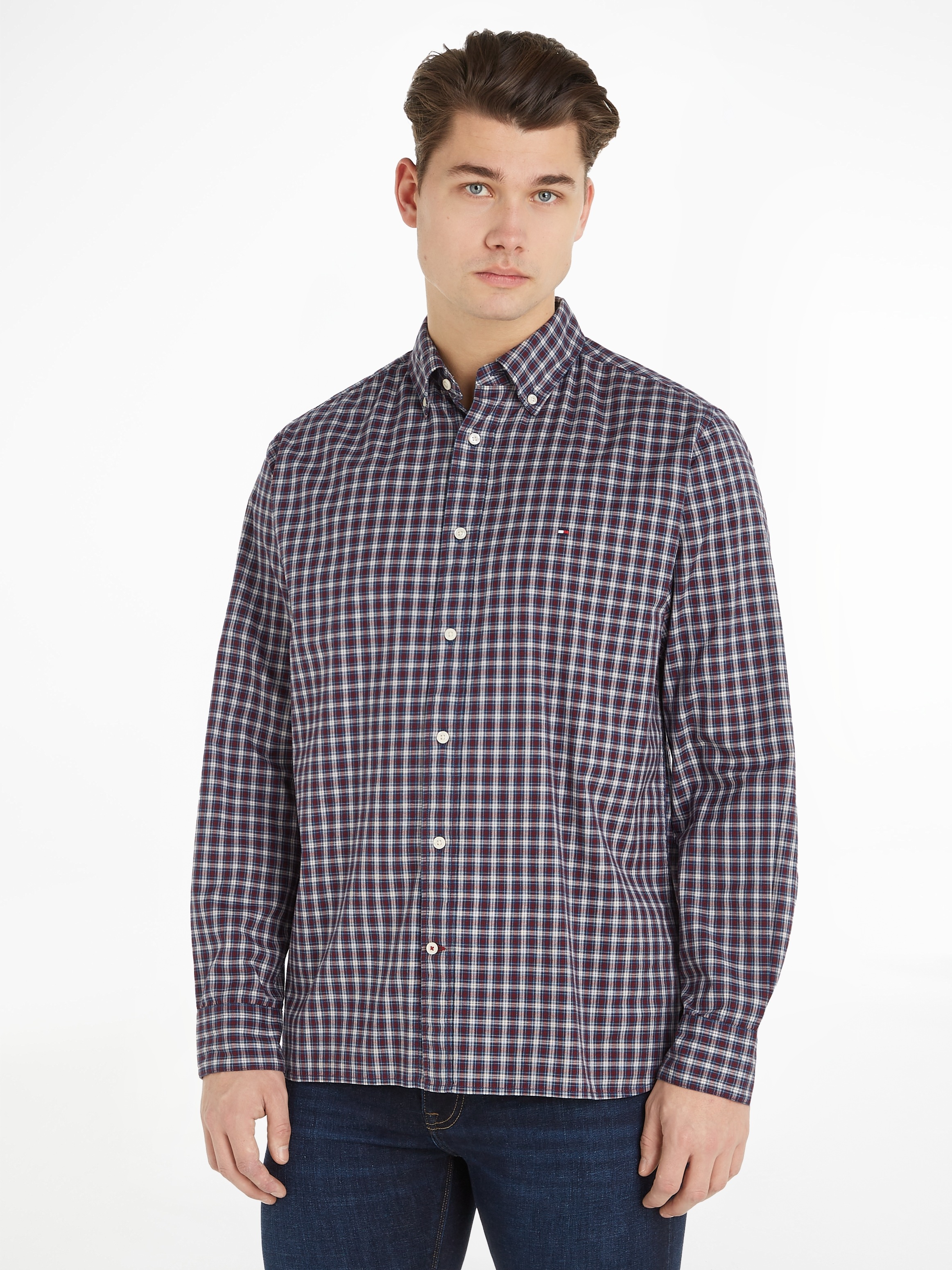 Tommy Hilfiger Karohemd »NAT. SOFT FLEX MINI TARTAN RF«