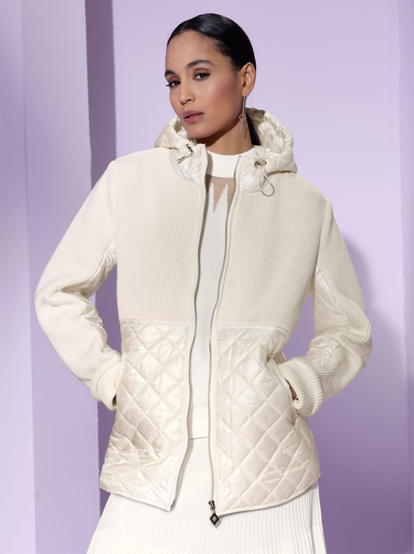 creation L Langjacke, mit Kapuze
