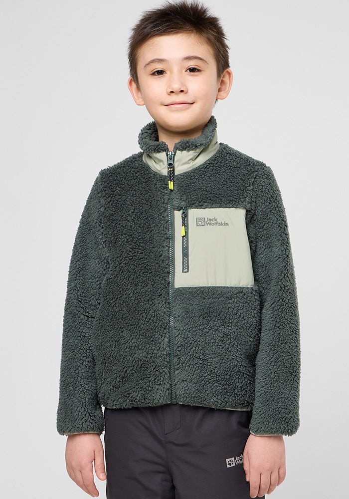 Jack Wolfskin Fleecejacke »ICE CURL JACKET K« in grün, Größe 176