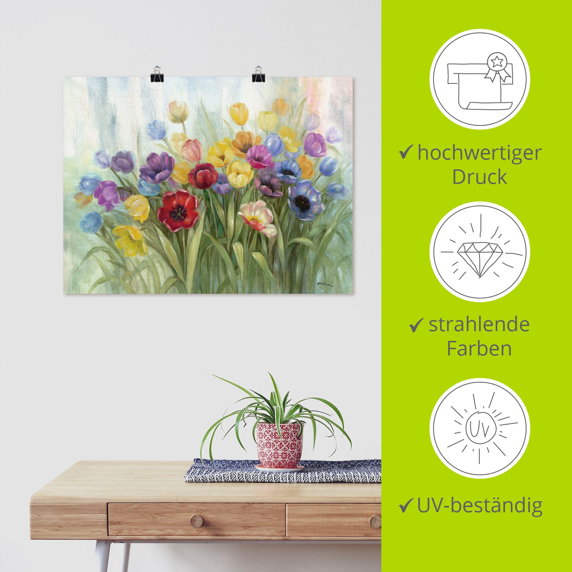 Artland Wandbild »Tulpenwiese I« Blumenwiese 1 Stk. tlg. als Leinwandbild, Poster in verschied. Größen