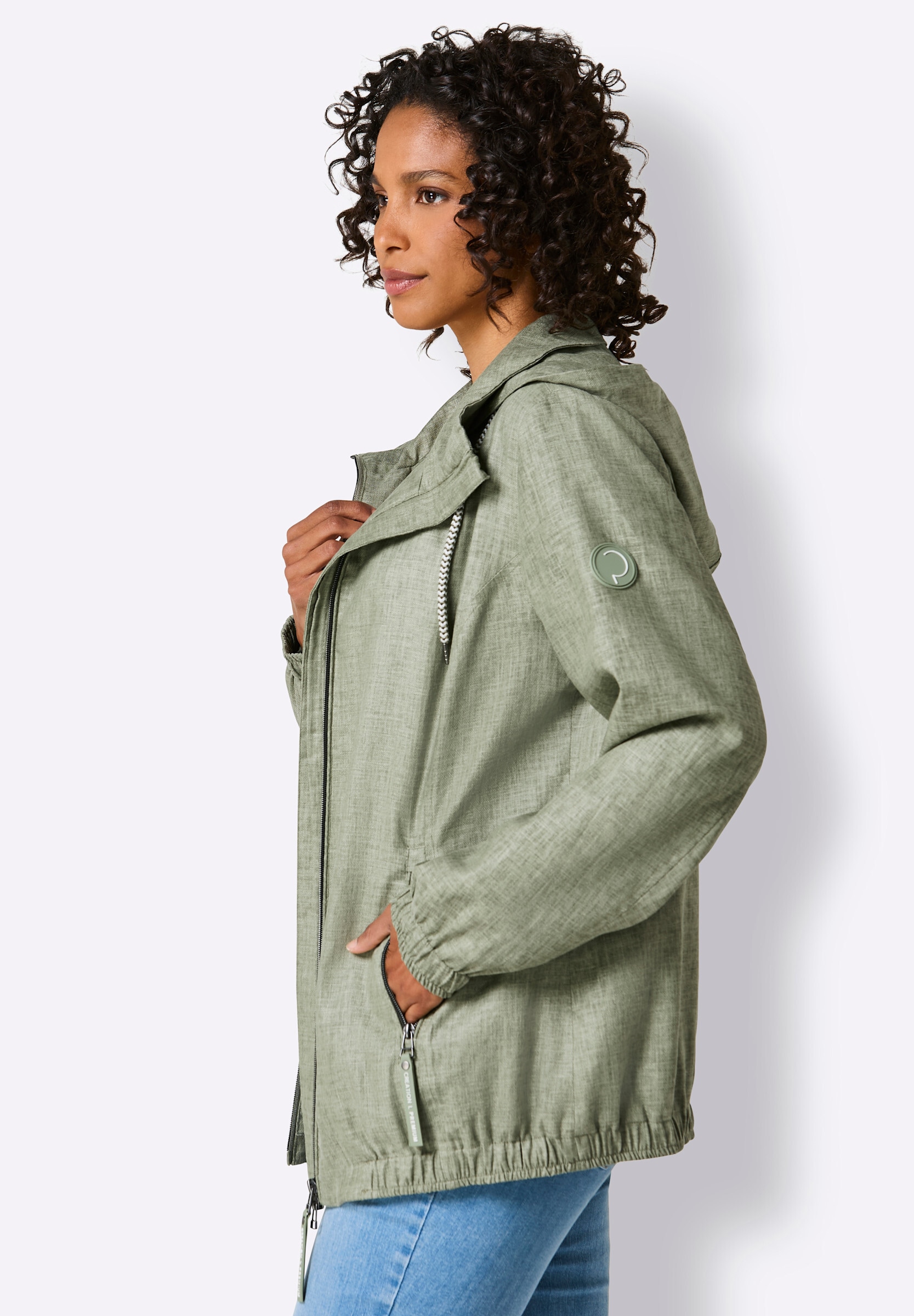creation L Funktionsjacke »Viskose-Leinen-Jacke Jacke« mit Kapuze