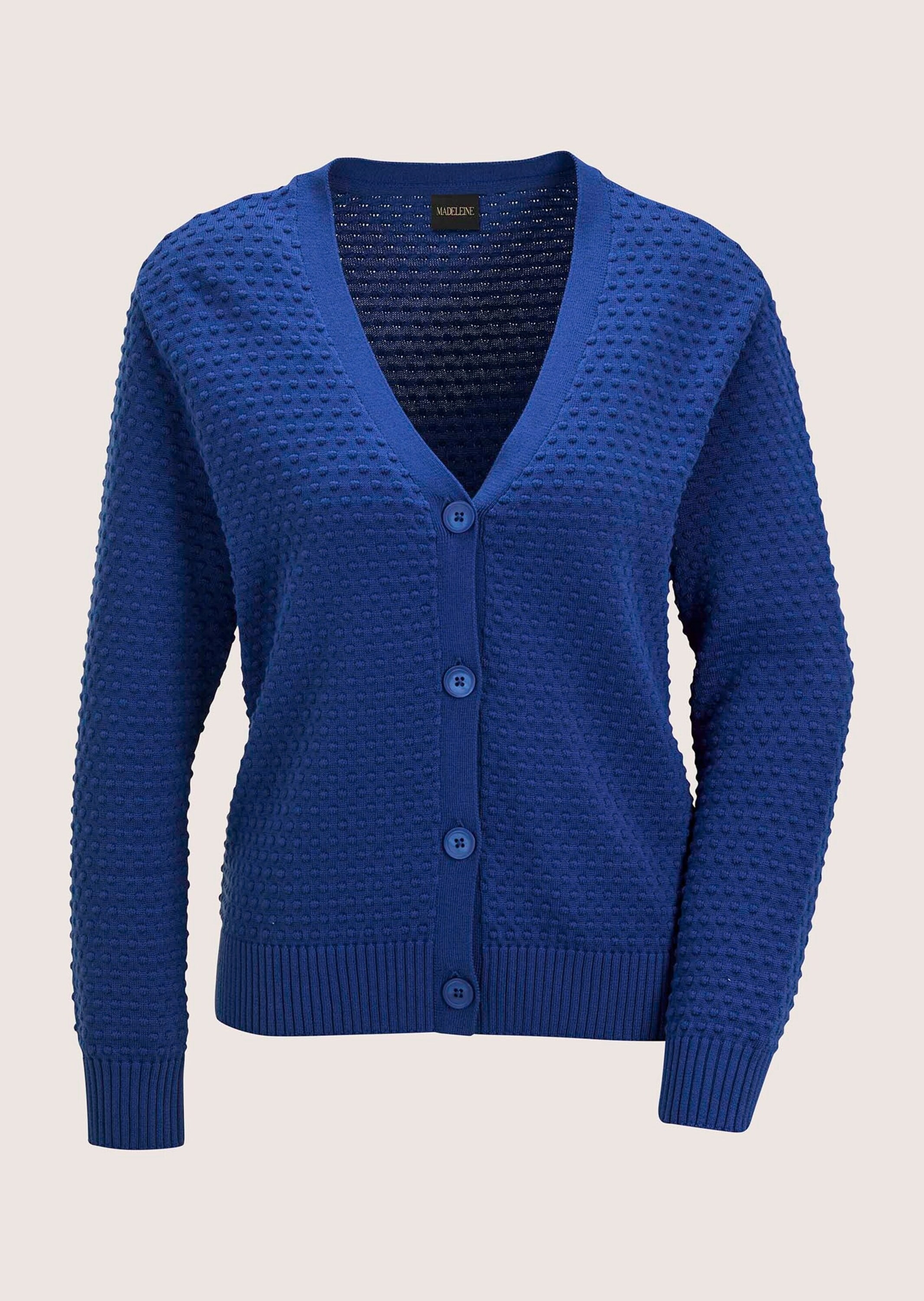 MADELEINE Strickjacke »Strickjacke Eleganter Cardigan mit V-Ausschnitt« Strukturstrick