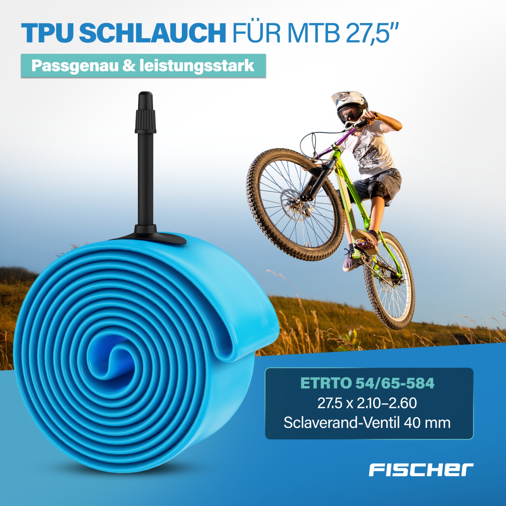 FISCHER Fahrrad Fahrradschlauch »TPU-Schlauch MTB 27,5" 54/65-584«