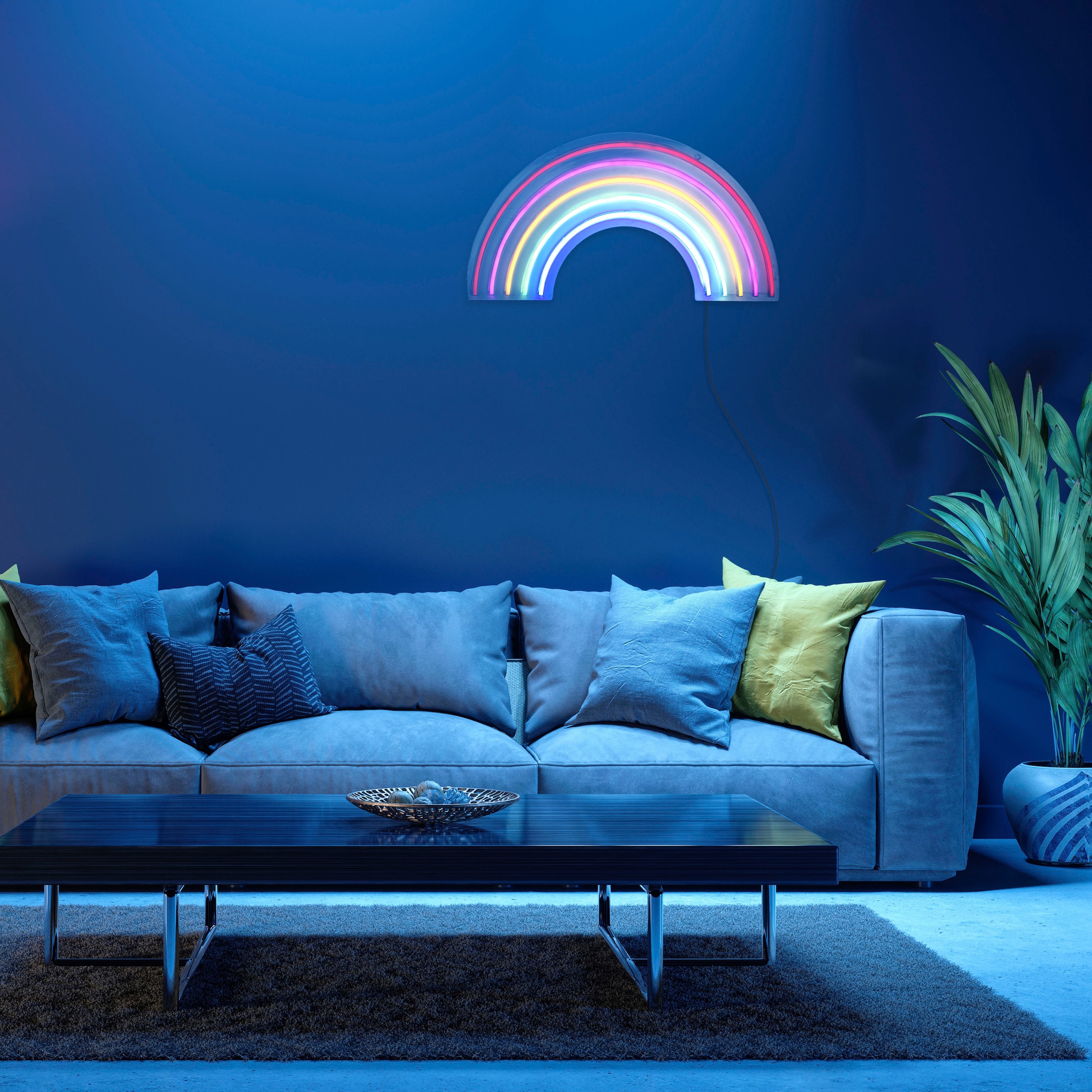 JUST LIGHT LED Wandleuchte »NEON-RAINB«, 1 flammig, Leuchtmittel LED-Board | LED fest integriert