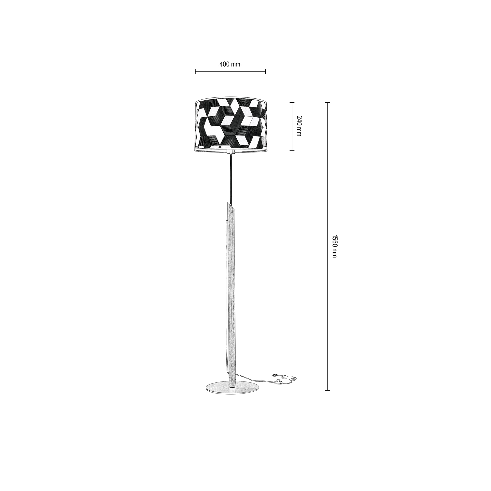 BRITOP LIGHTING Stehlampe Eichenholz Schirm Shop mit Aus aus 1 flammig-flammig, im Online laminierter OTTO kaufen FSC®-Zertifikat, »ESPACIO«, Tapete