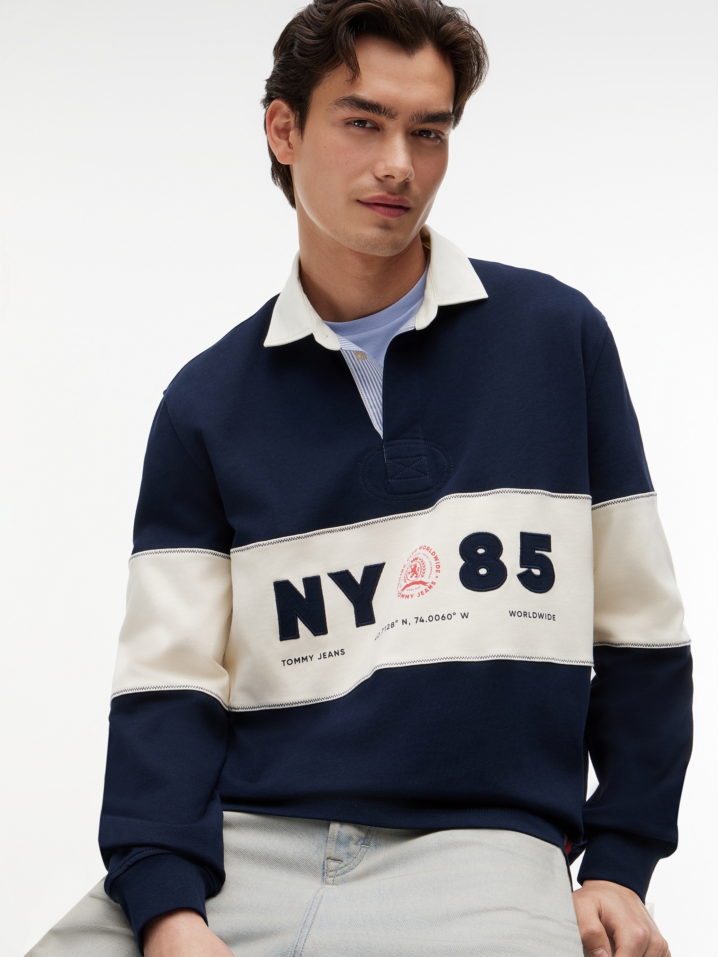 Tommy Jeans Langarm-Poloshirt »RELAX PANEL RUGBY« Relaxed fit mit Polokragen