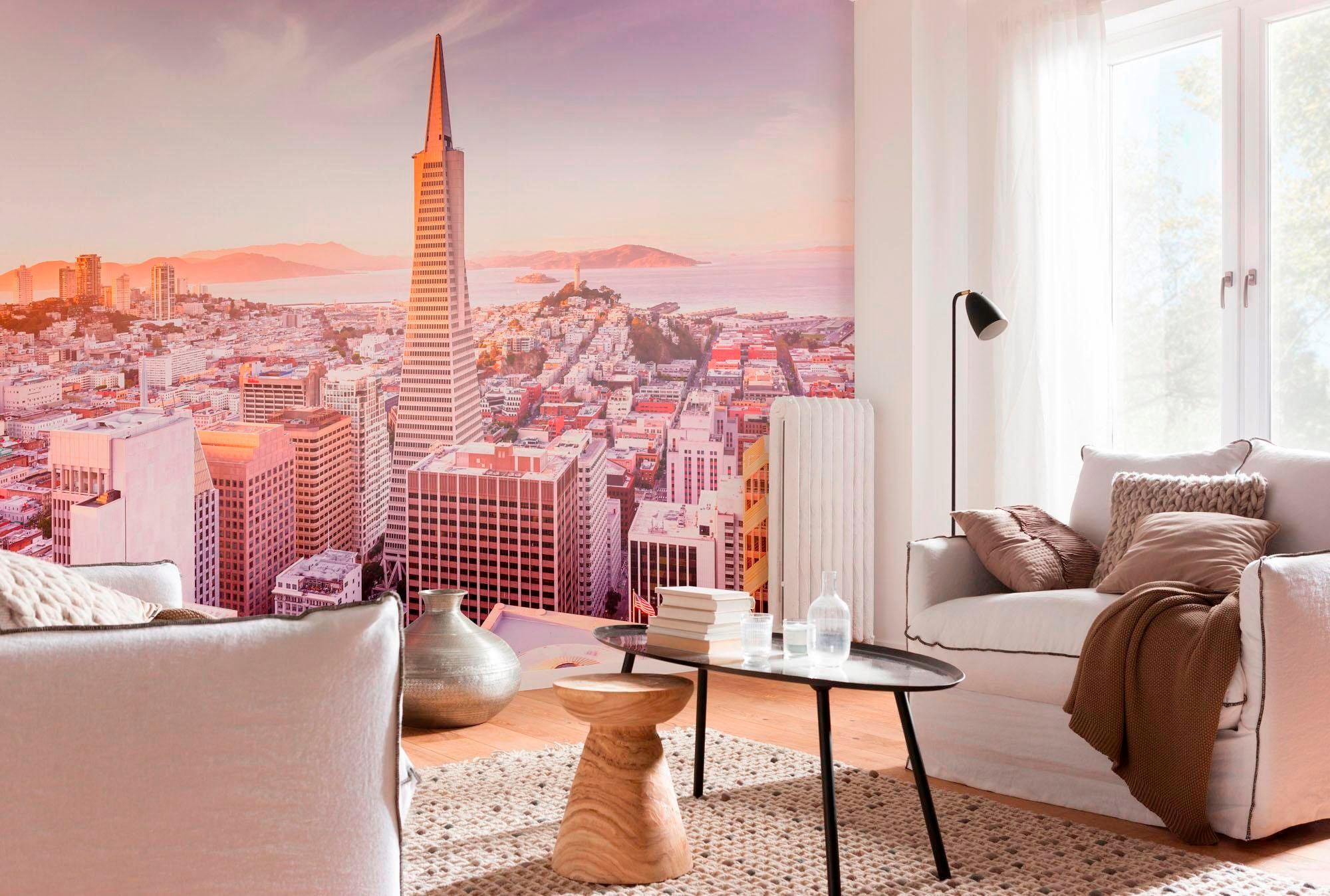 Komar Fototapete »San Francisco Morning - Größe 368 x 254 cm«, bedruckt, Wohnzimmer, Schlafzimmer