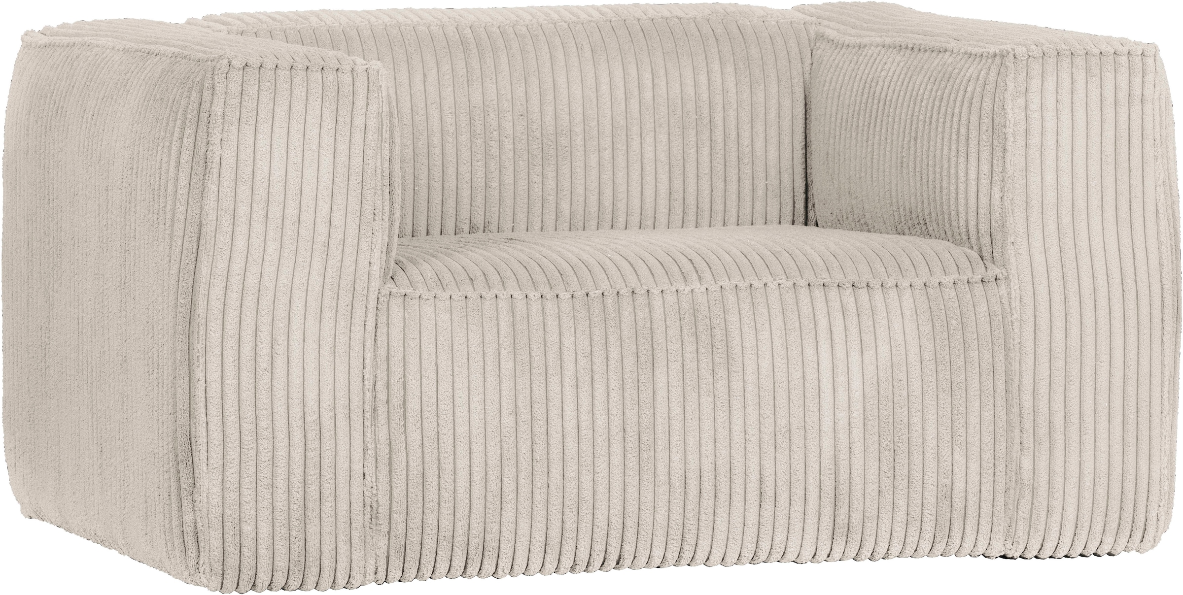 WOOOD Loungesessel »Bean mit Split-Rippenbezug und Armlehnen B 146 x T 98 x H 74 cm« Hohe Verschleißfestigkeit, Teflon-Imprägnierung, Tragkraft 100 kg