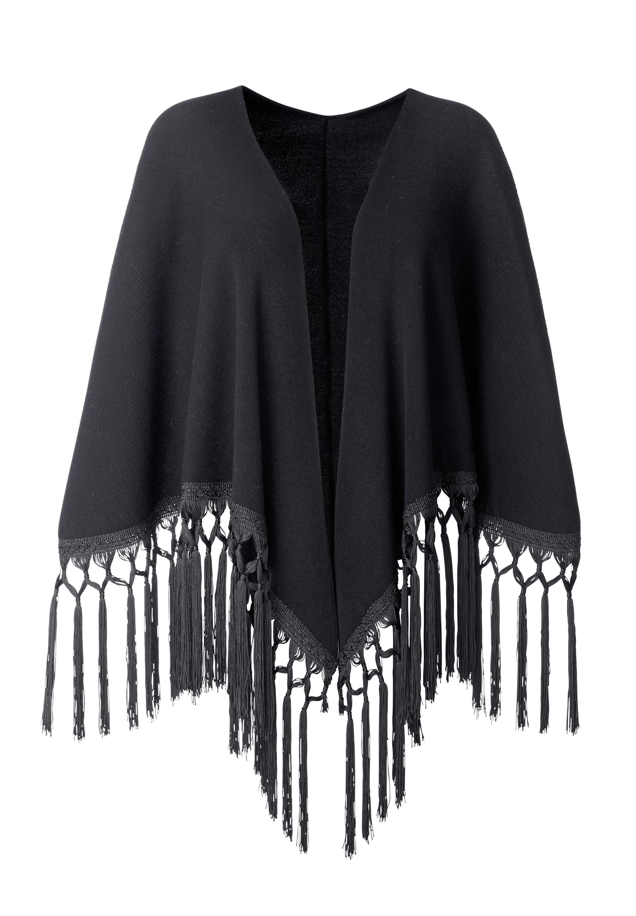 heine Strickcape »Cape Strickcape mit Fransen«