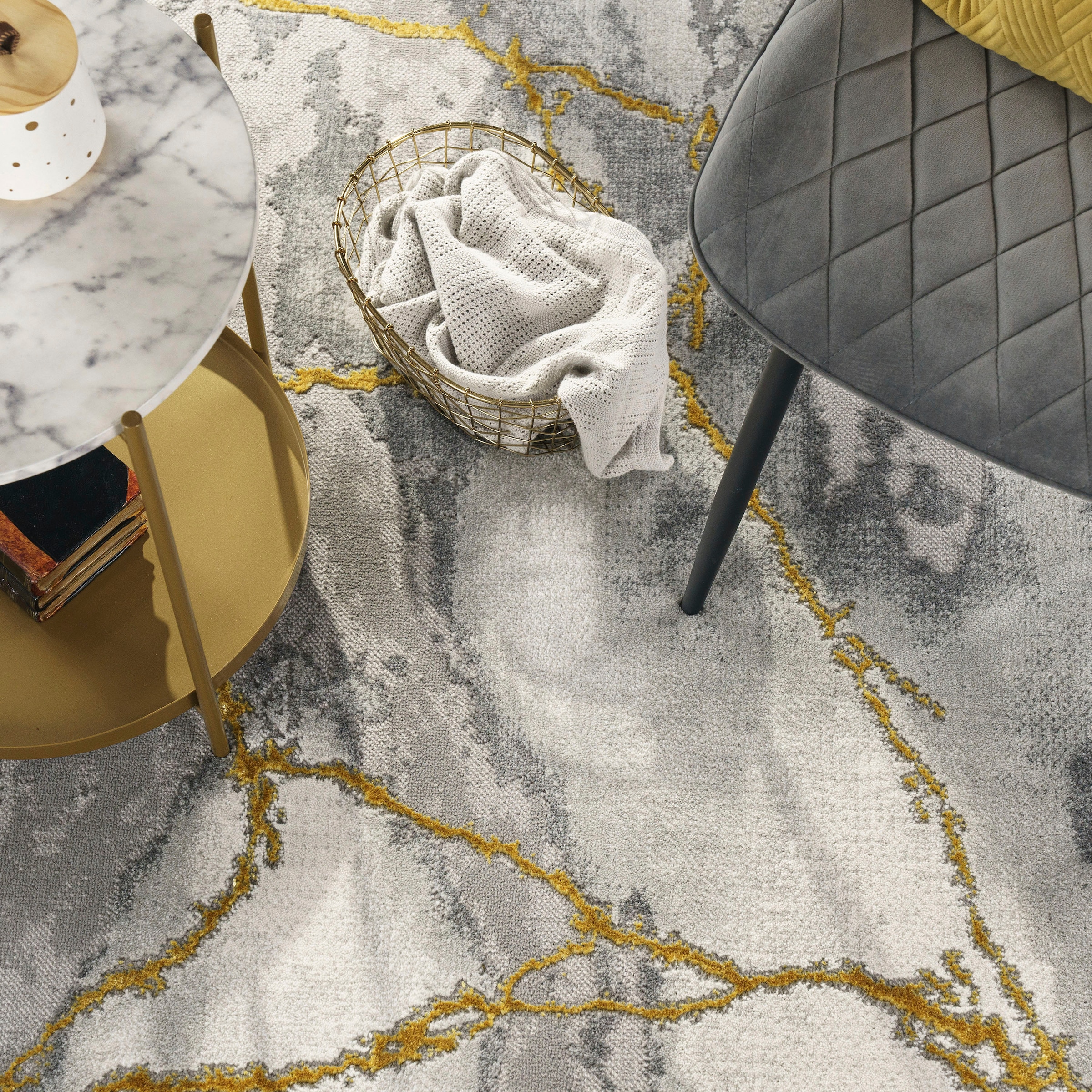 Teppich »Craft 270«, bei rechteckig, OTTO mit Home Gold-Effekten online Paco moderne Kurzflor, Marmor Optik,