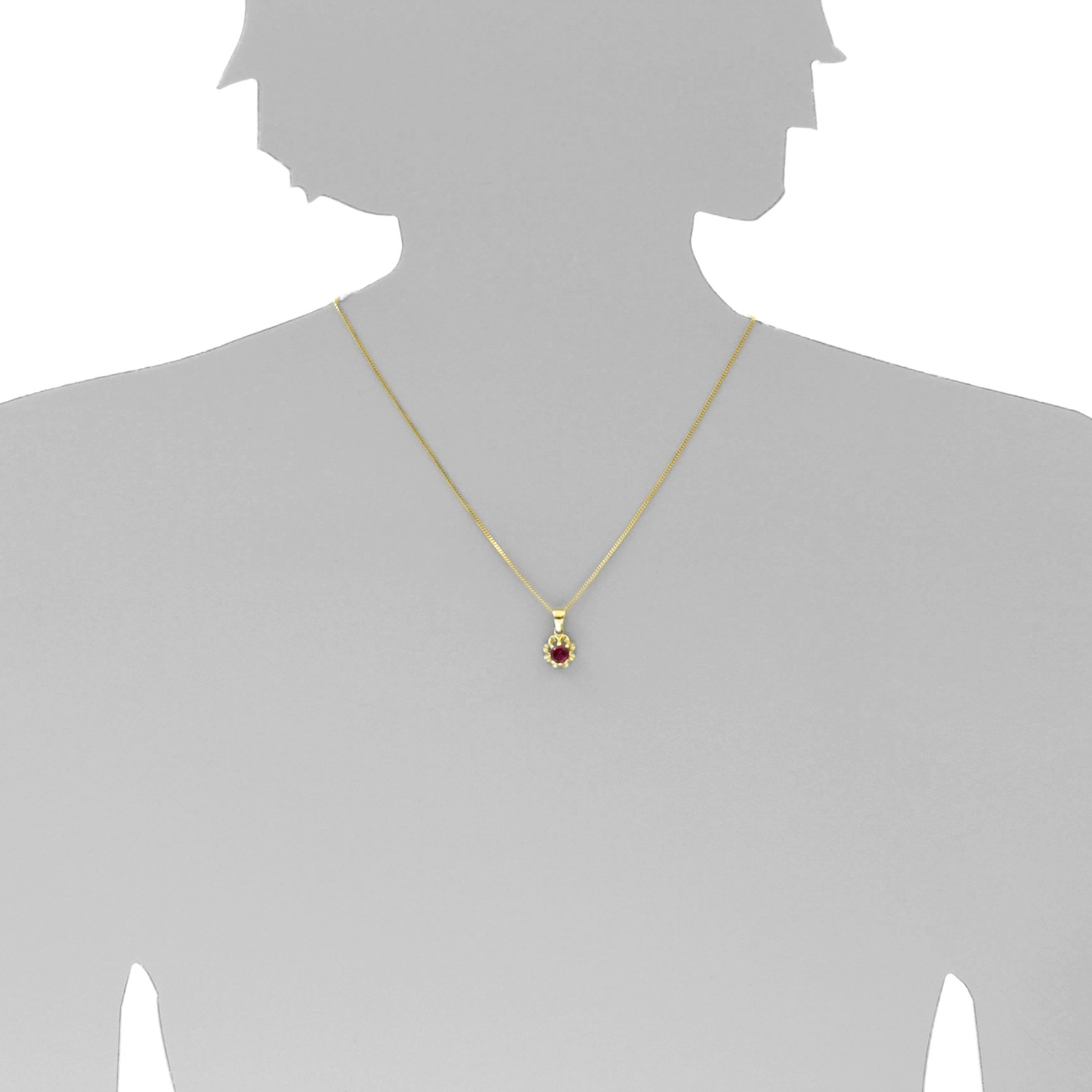 OSTSEE-SCHMUCK Kette und Anhänger Set »- Pia 6 mm - Gold 333/000 - sy. Rubin«
