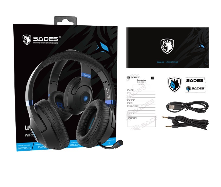 Sades Gaming-Headset »Whisper SA-205«, kabellos, Stereo, Over Ear, Bluetooth 5.3, 3,5 mm