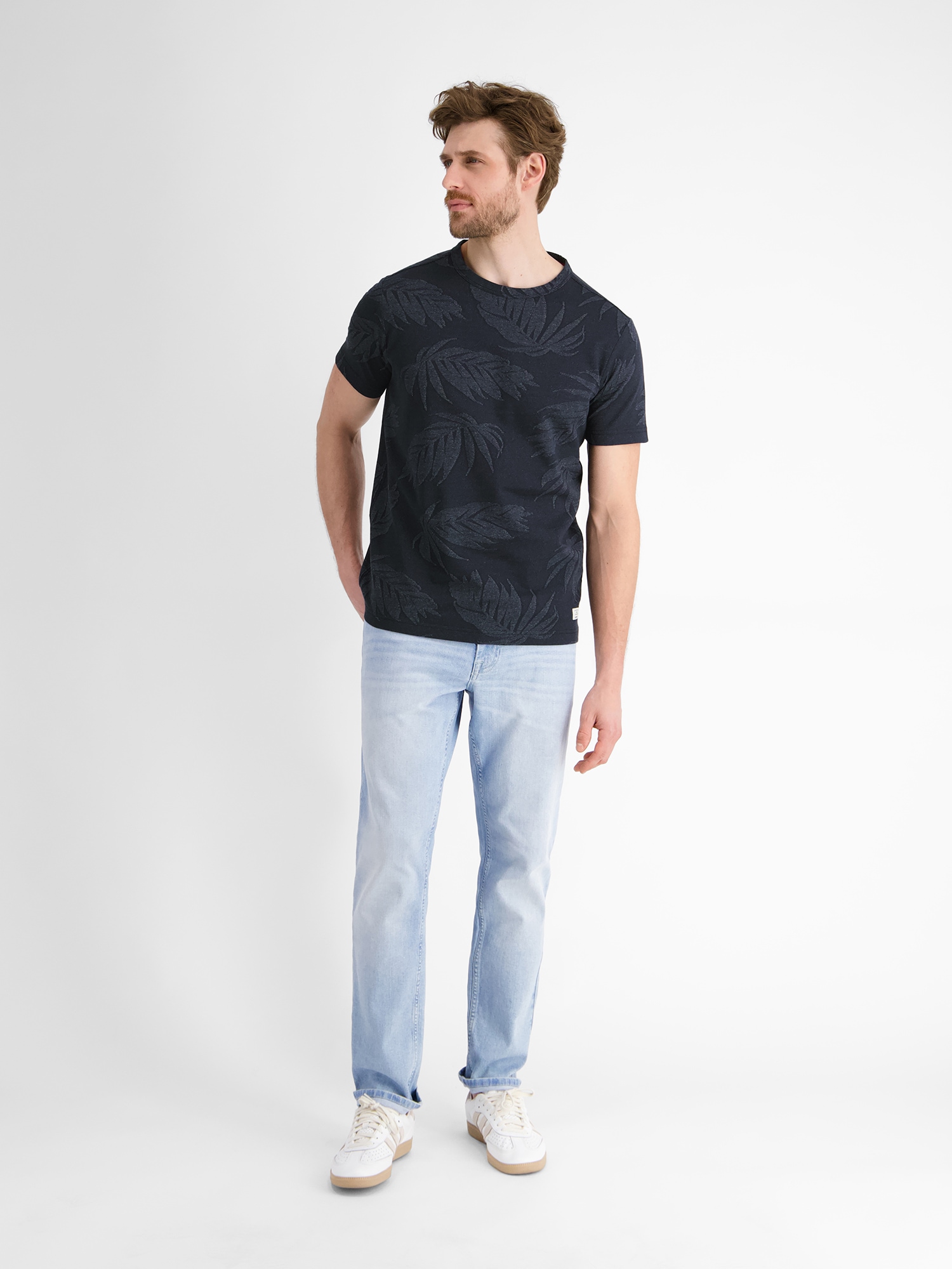 LERROS T-Shirt »LERROS Jacquard T-Shirt für Herren«