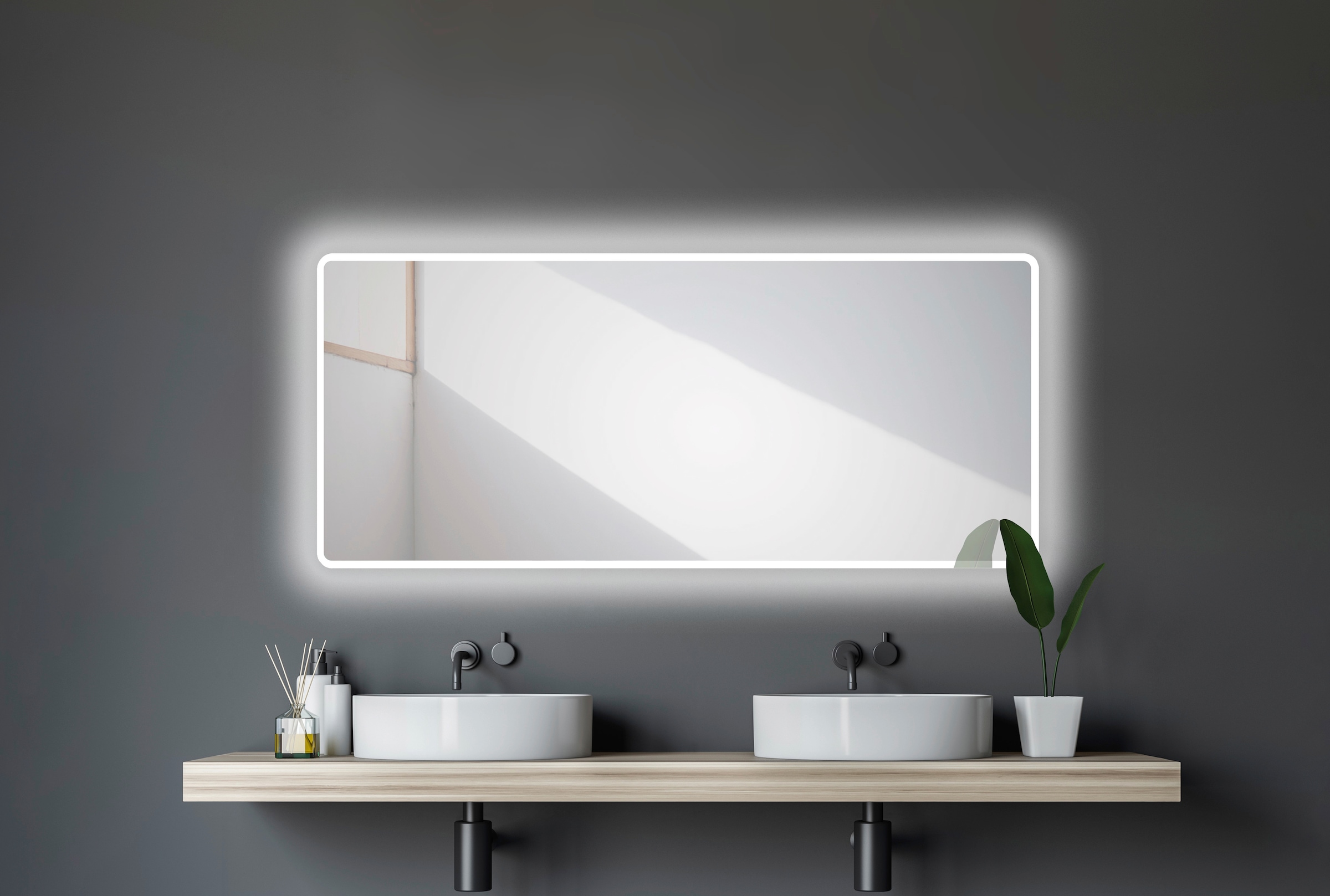 Talos Badspiegel »Moon«, LED Spiegel, Design Lichtspiegel