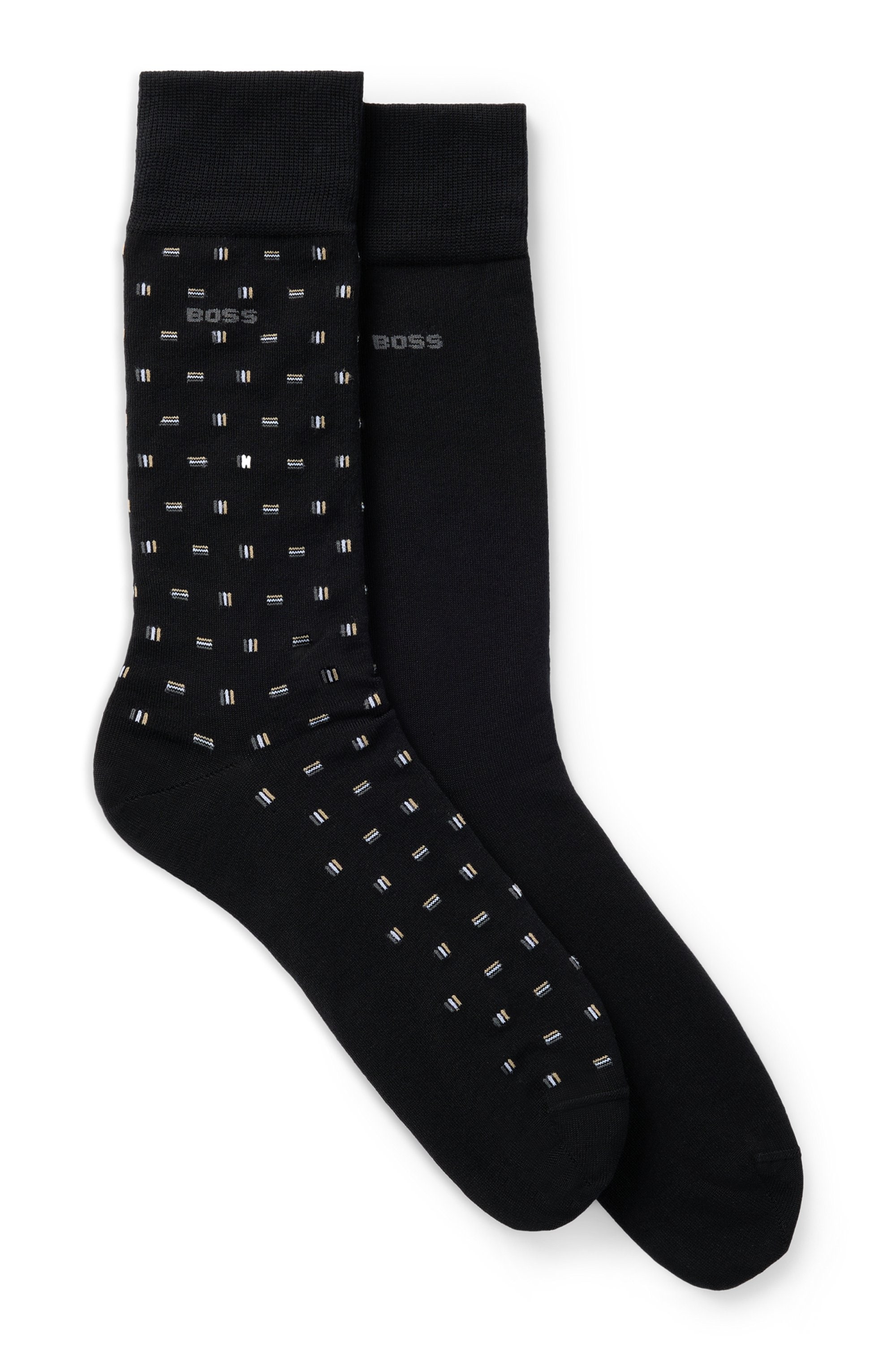 BOSS Businesssocken »2P RS Mini Iconic«, (2 Paar), Socken Pack aus 1x uni und 1x minimalistisches Muster