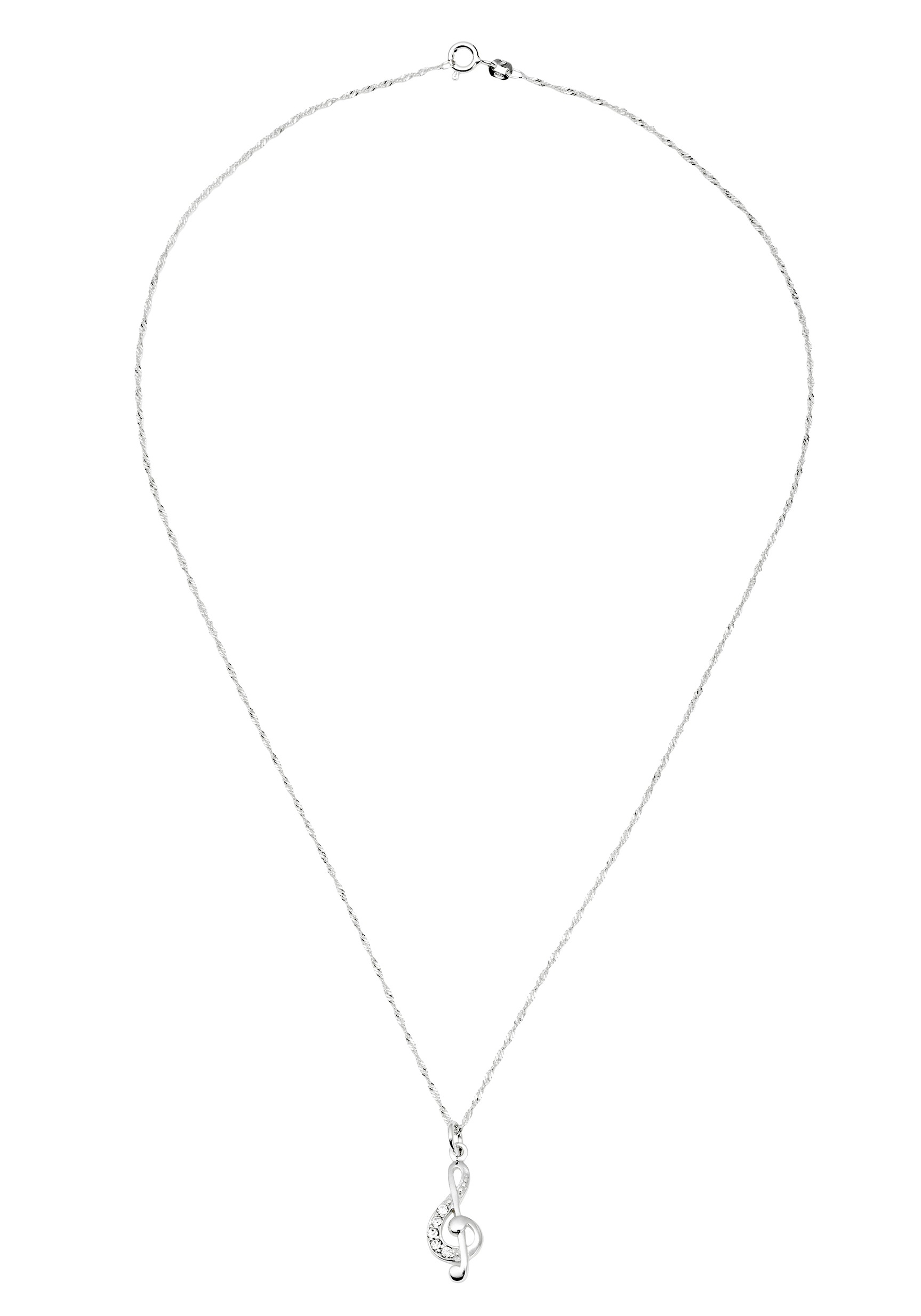Amor Kette mit Anhänger »Notenschlüssel, 2016036«, mit Zirkonia (synth.)