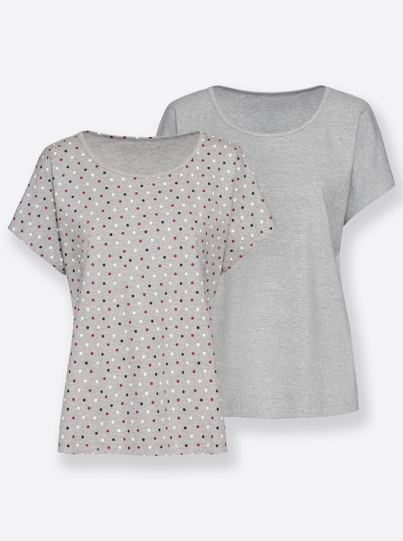 Feel Good Damen Kurzarmshirt »Shirts« 2 Stk. tlg. in grau, Größe 40/42