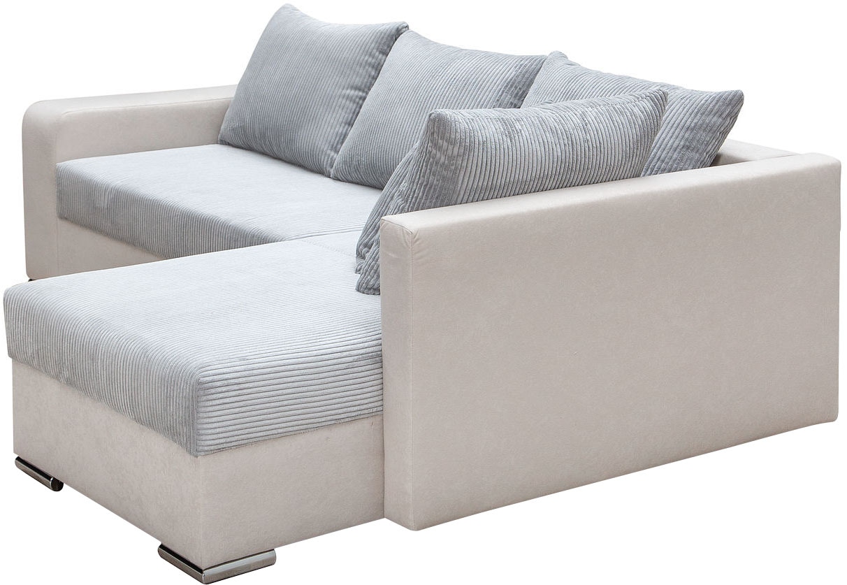 COLLECTION AB Ecksofa »John L-Form« Regalarmlehne,Bettfunktion,Bettkasten,Ottomane beiseitig montierbar