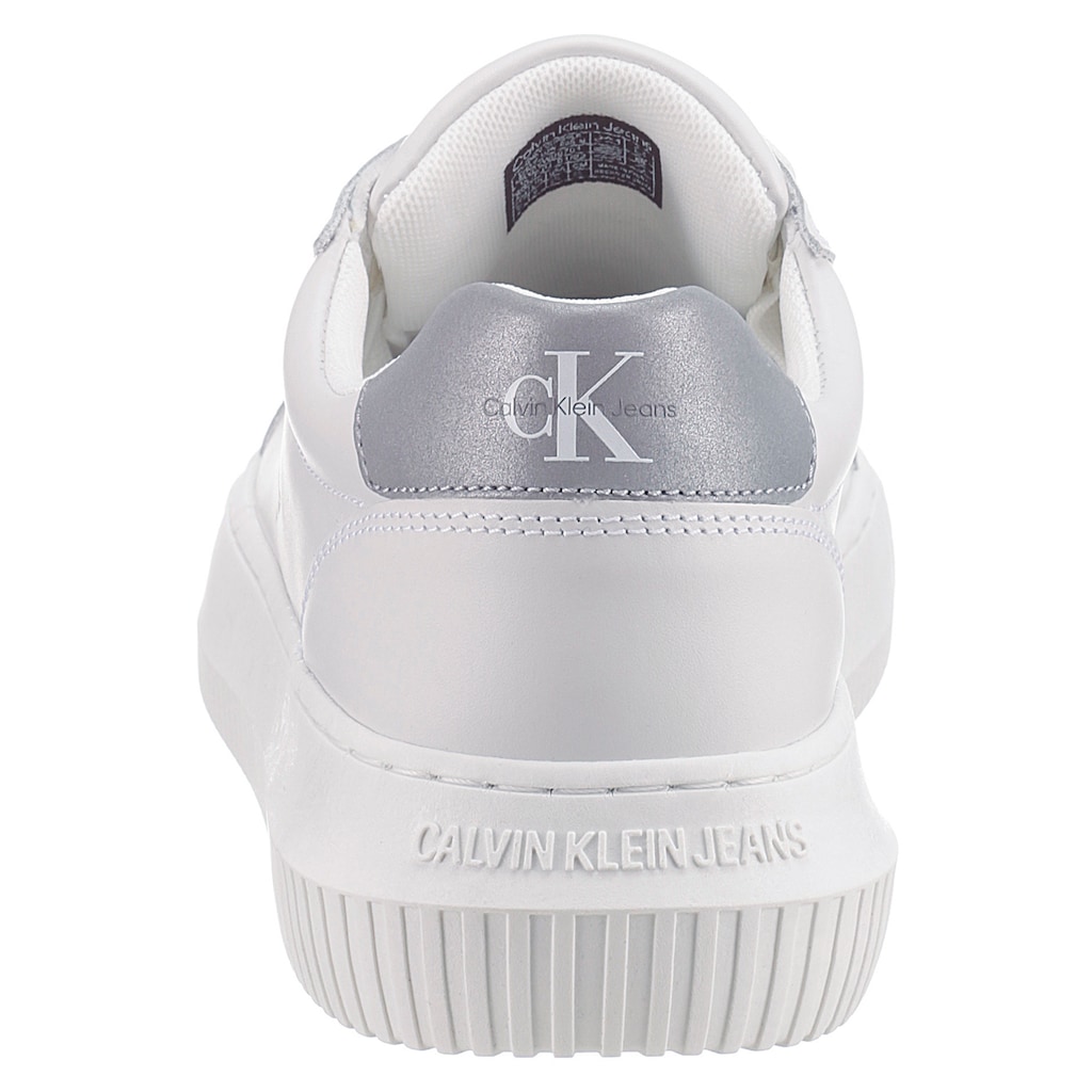 Calvin Klein Jeans Plateausneaker »CHUNKY CUPSOLE LACEUP LOW ESS M«, mit silberfarbenen Details