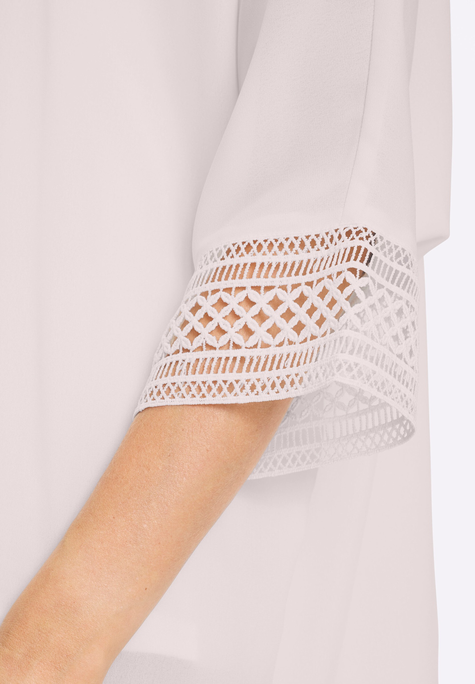 heine Klassische Bluse »Bluse Crêpebluse mit Spitze«