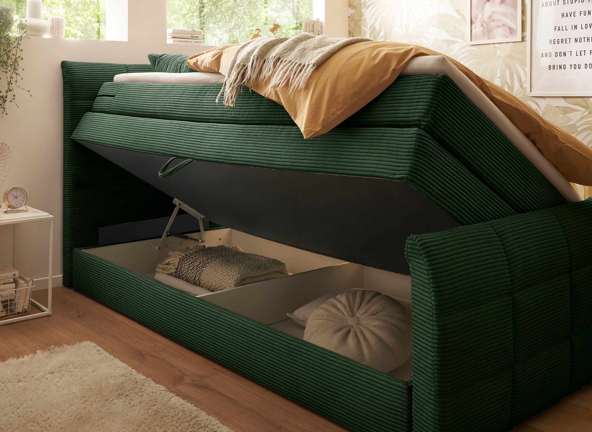 ED EXCITING DESIGN Boxspringbett »Bolivia« harte Seite mit Kokosmatte, weiche Seite mit Filzabdeckung