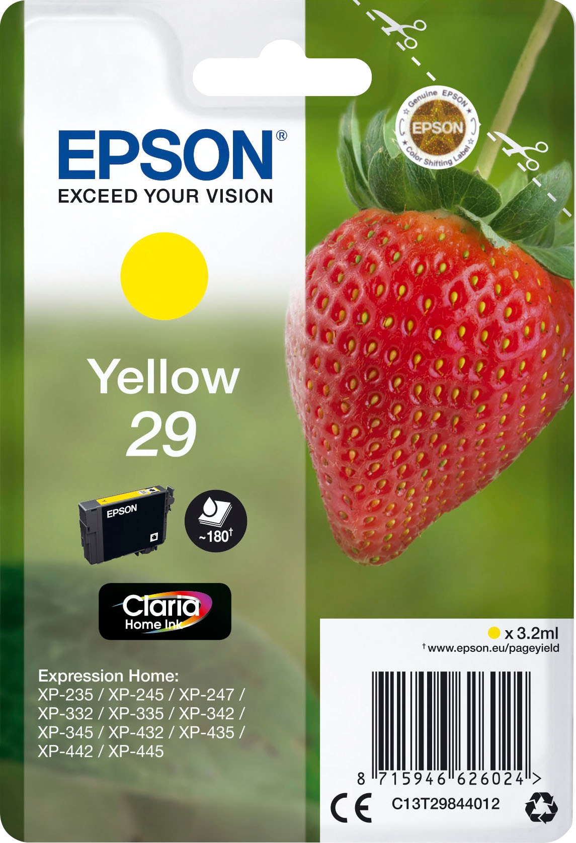 Epson Tintenpatrone »T2984 (29)«, (1 St.), original Druckerpatrone 29 gelb