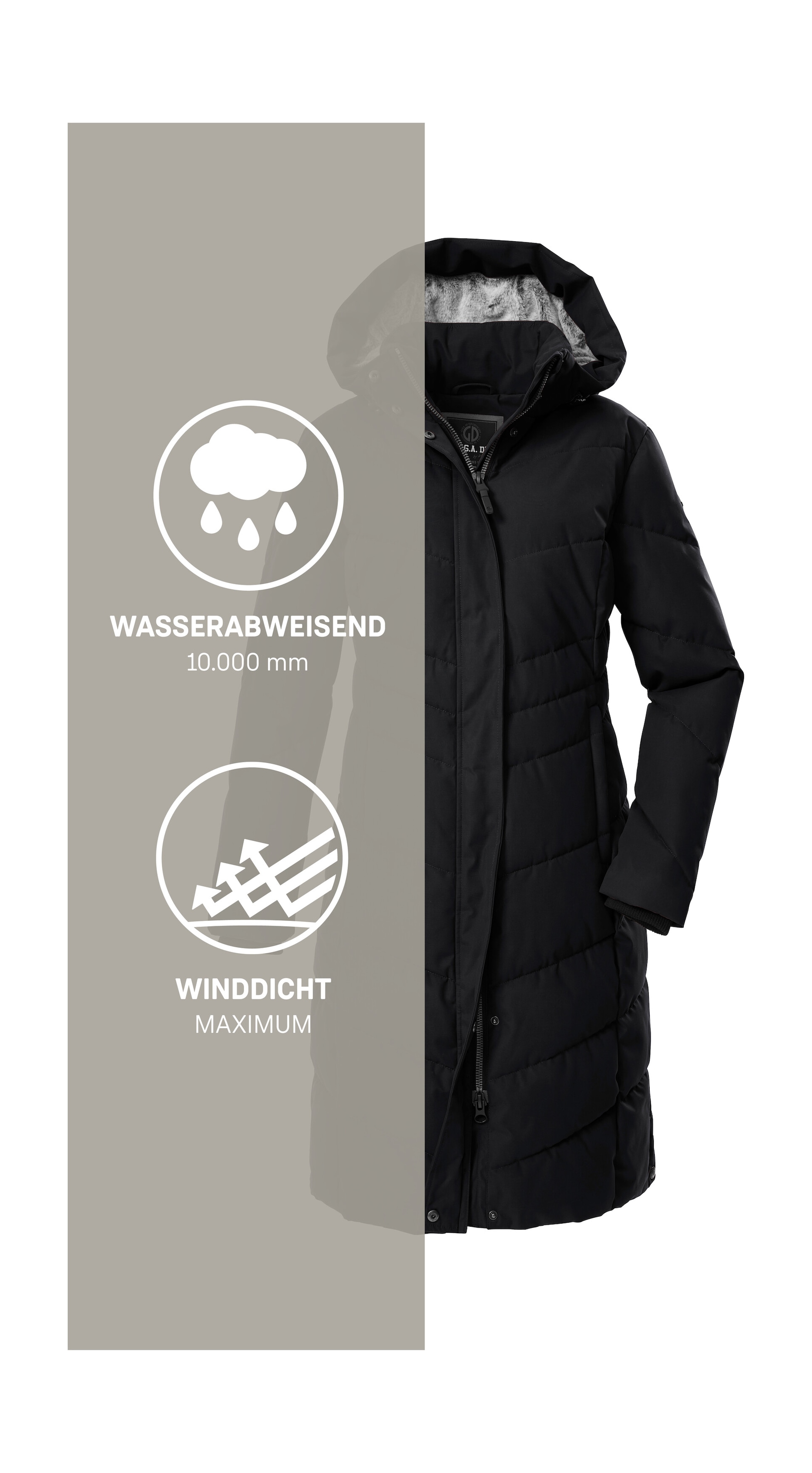 G.I.G.A. DX by killtec Steppmantel »GW 61 WMN QLTD CT«, Damenmantel, wasserabweisend, winddicht, Kapuze verstellbar, PFAs-frei