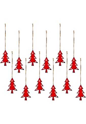 Creativ deco Hänge-Weihnachtsbaum »Weihnachtsdeko rot«, (12 St.), mit... kaufen