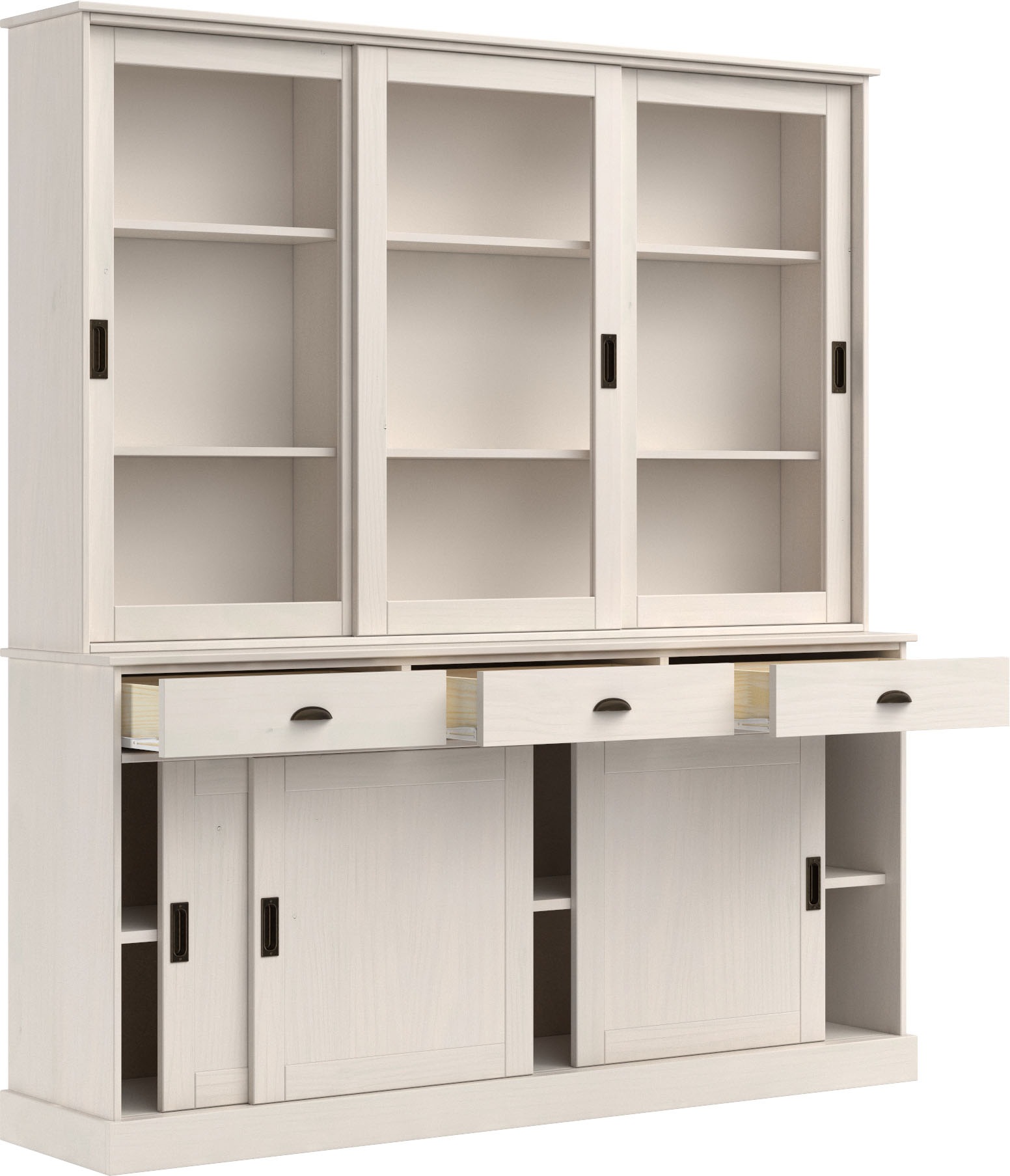 Home affaire Buffet »Schröder«, mit 6 Schiebetüren, davon 3 mit Glaseinsatz,Br.170 cm, Kiefer massiv