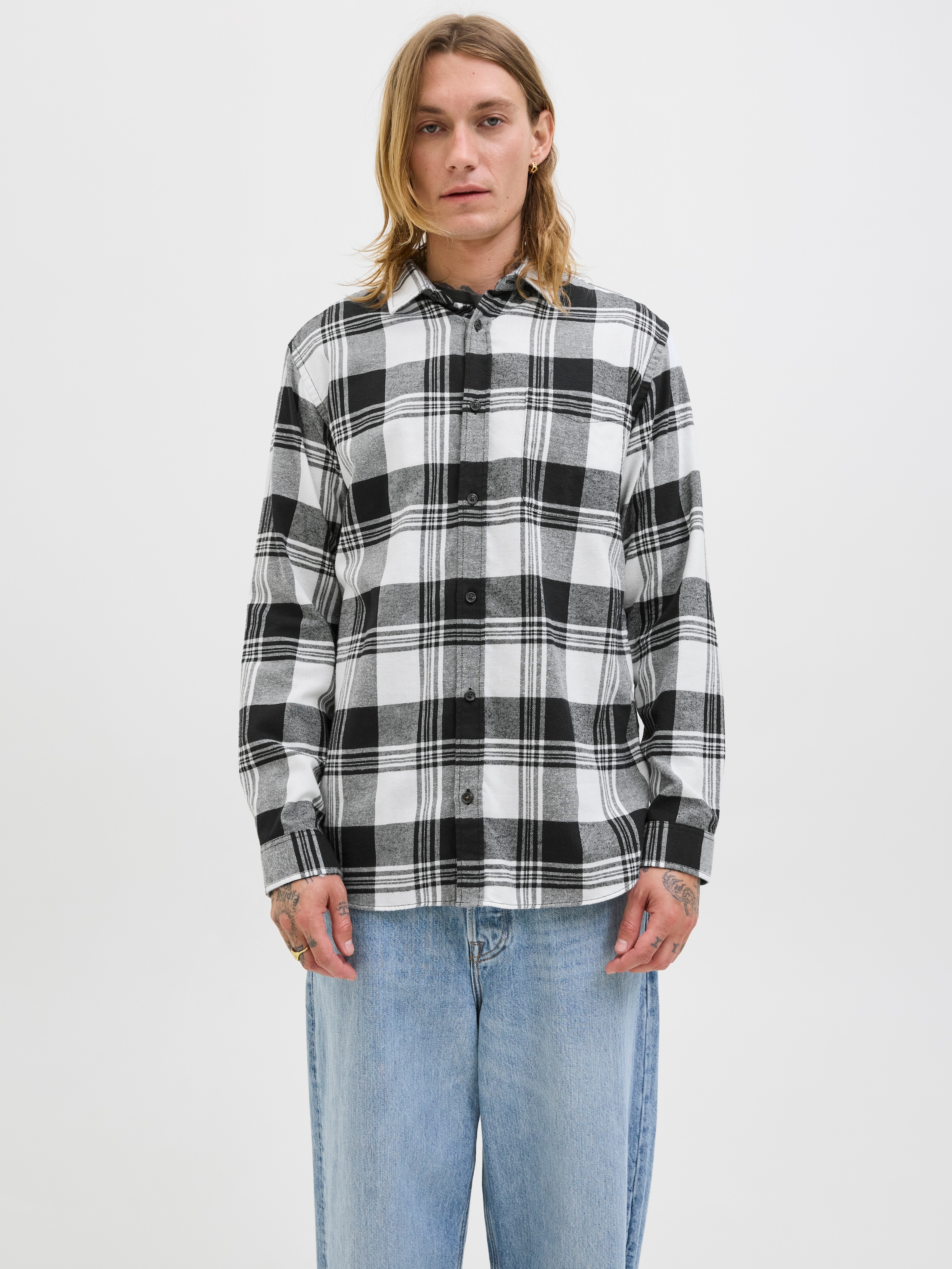 Jack & Jones Herren Langarmhemd »JJJAMES BUFFALO SHIRT LS«, Größe XS