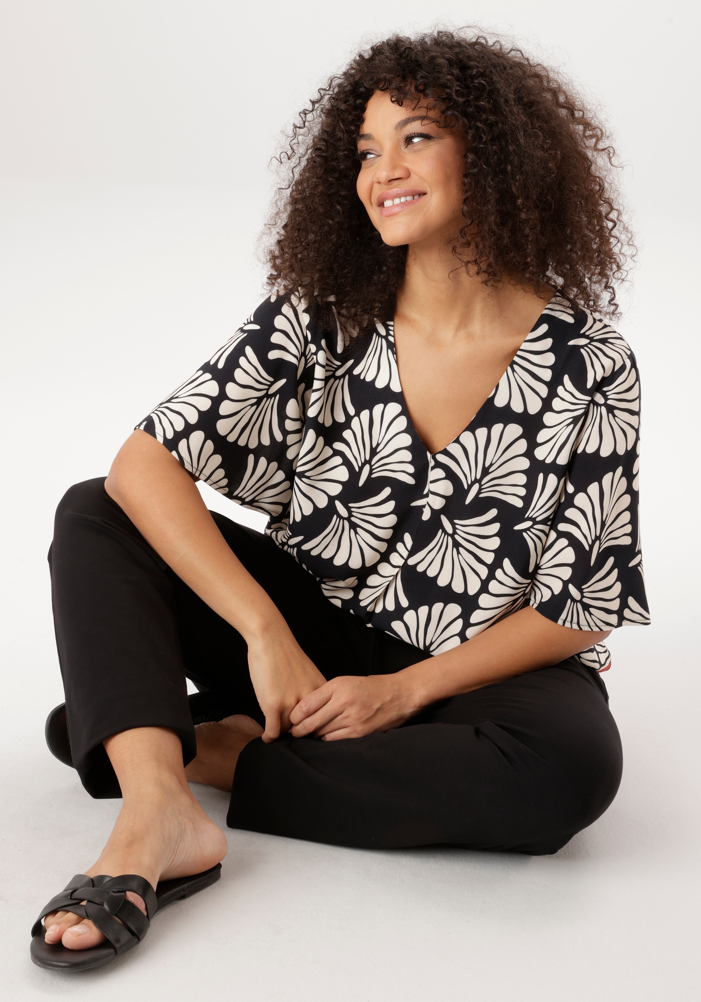 Aniston PLUS Schlupfbluse Allover bedruckt - NEUE KOLLEKTION