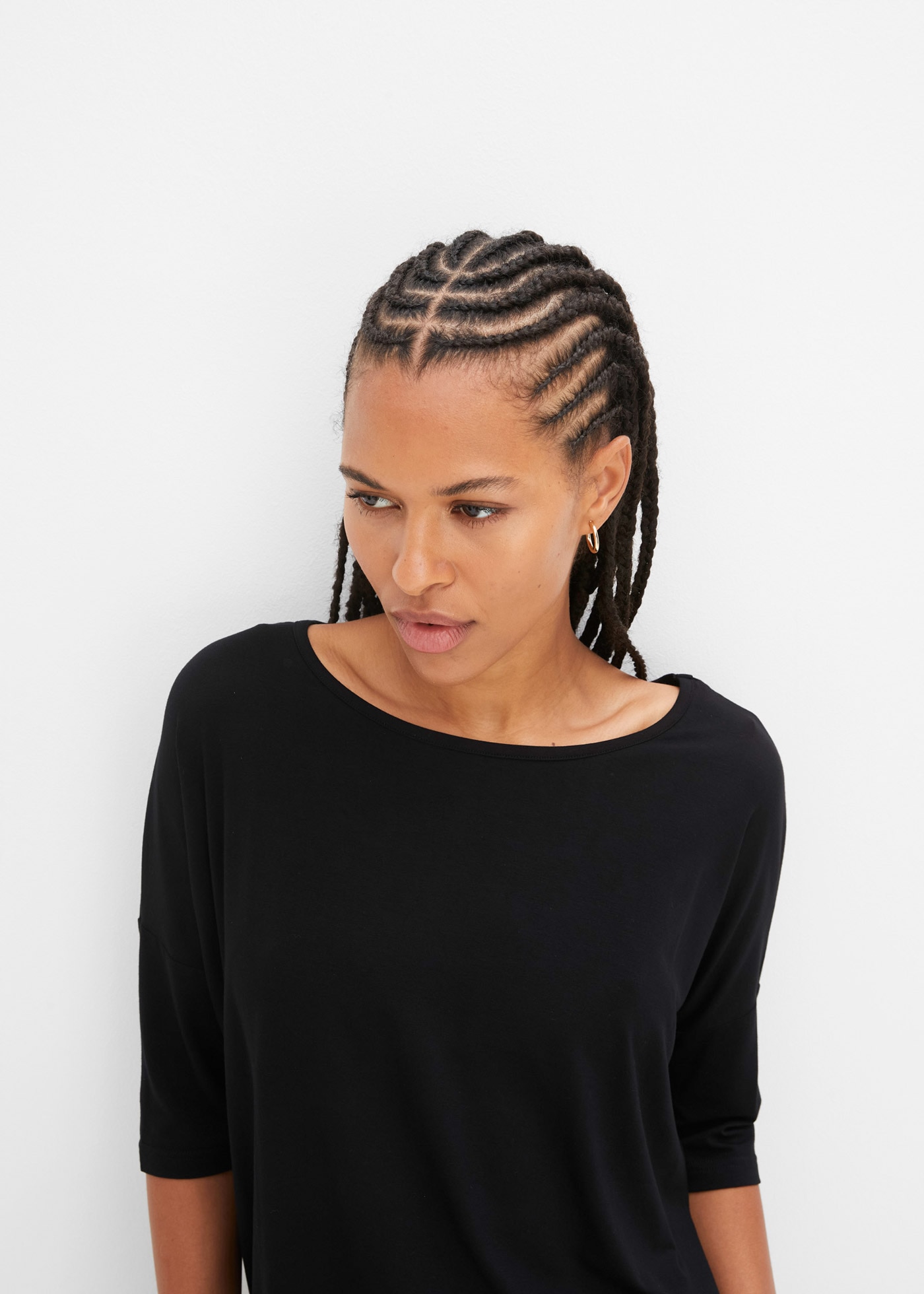 bonprix T-Shirt Oversize-Passform, Halbarm, U-Boot Ausschnitt