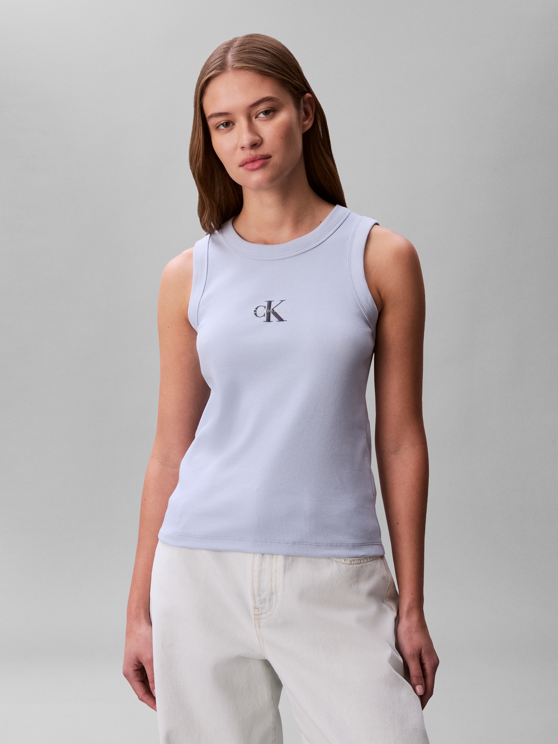 Calvin Klein Jeans Tanktop »MONOGRAM RIB TANK« Figurbetonte Passform mit Rundhalsausschnitt